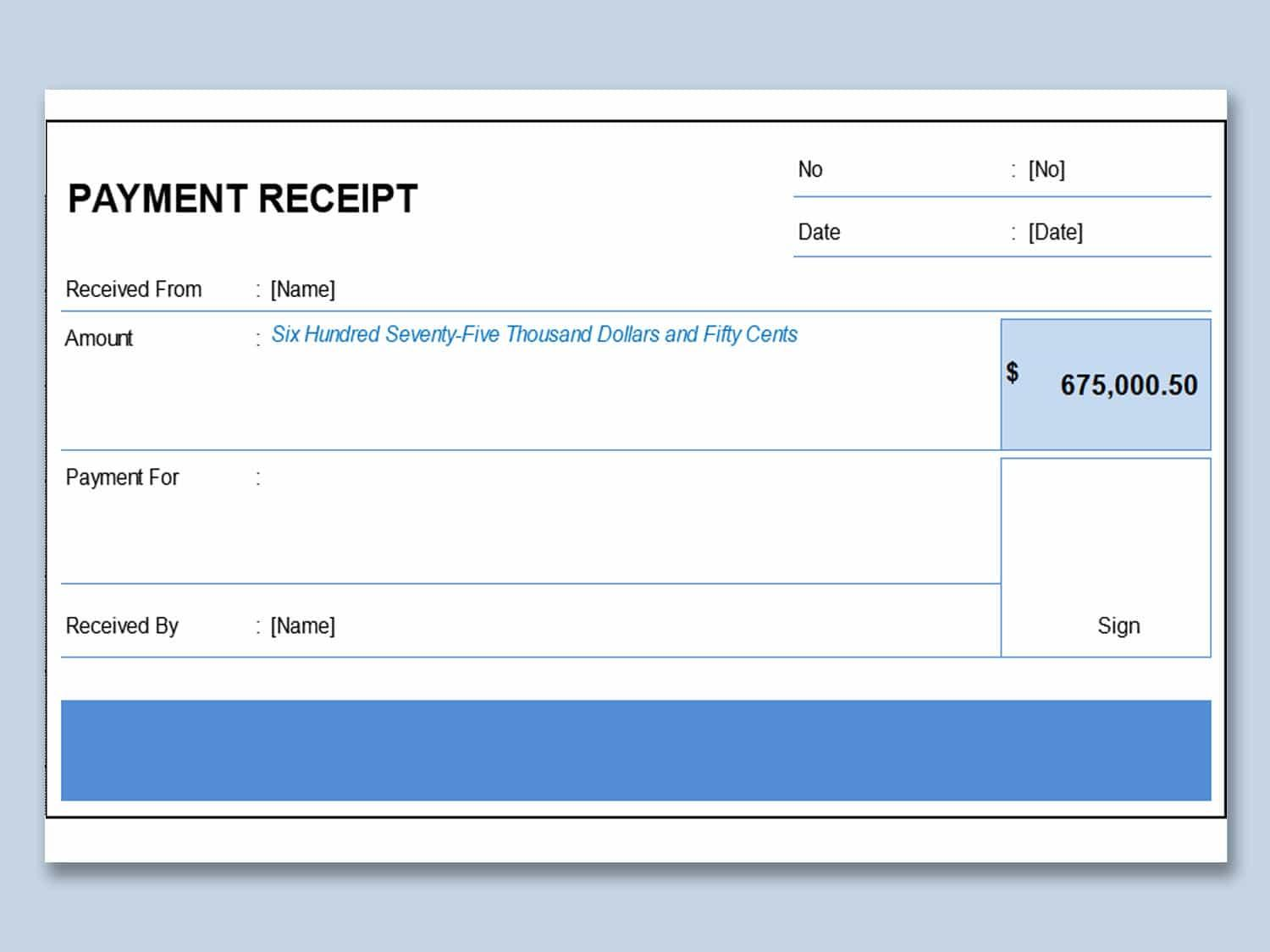 Receipt Template Printable Free