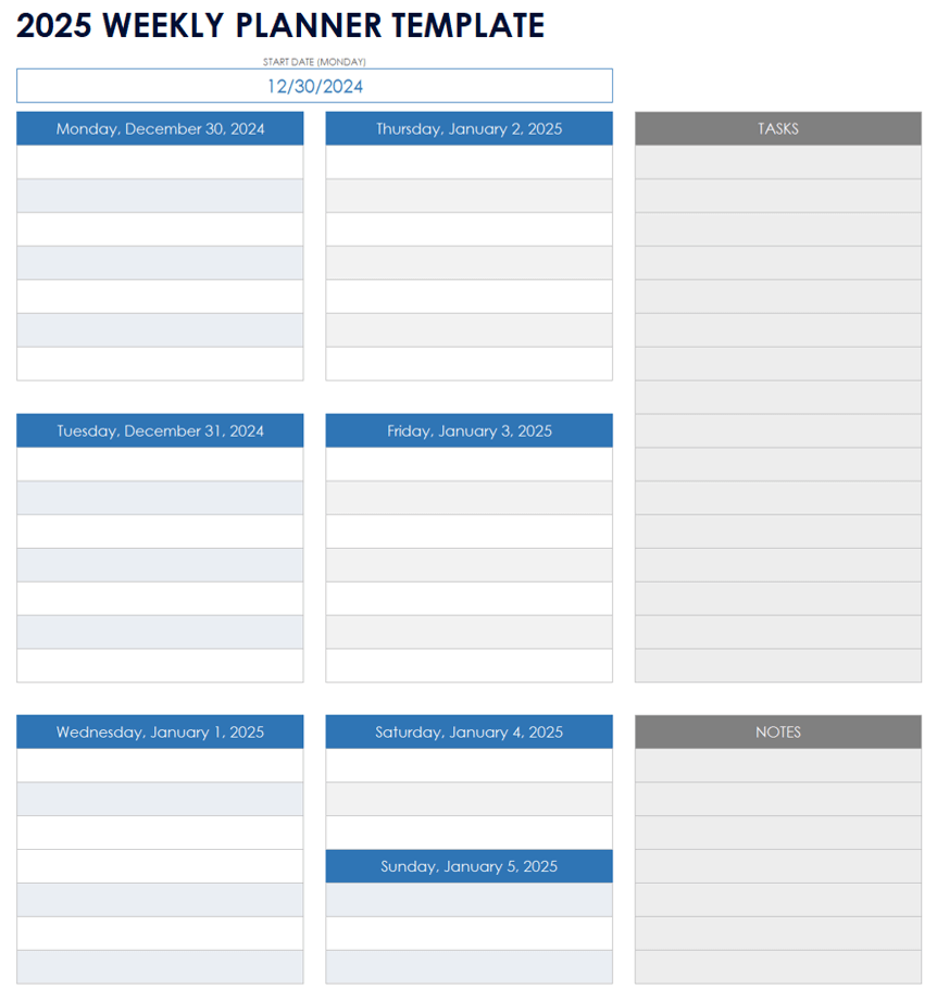 Free Printable Monday First 2 Week Calendar Template