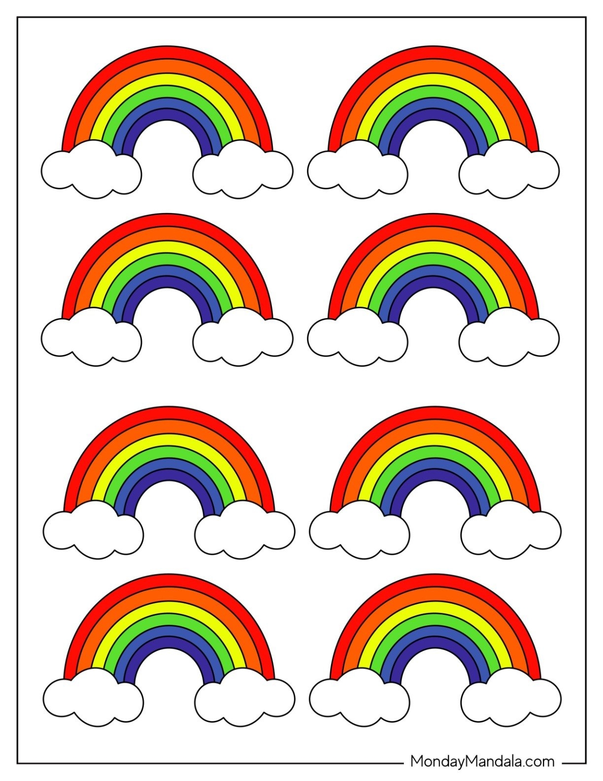 Free Printable Large Rainbow Template
