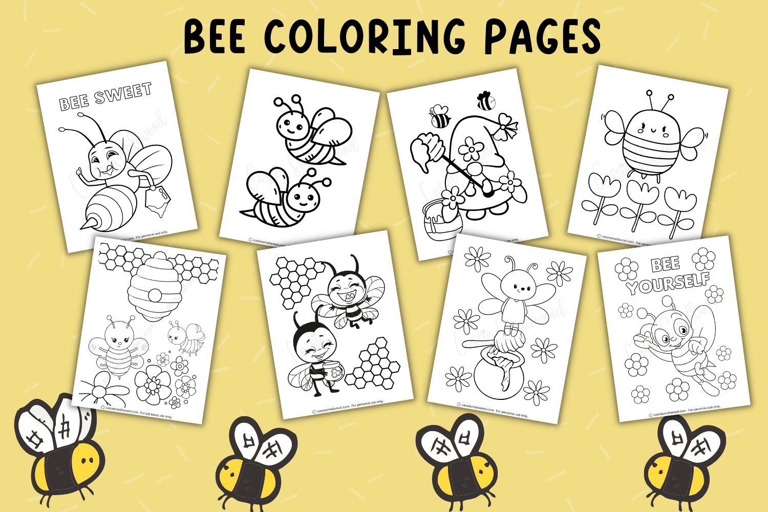 50 Cute Bee Coloring Pages Free Printable Cassie Smallwood