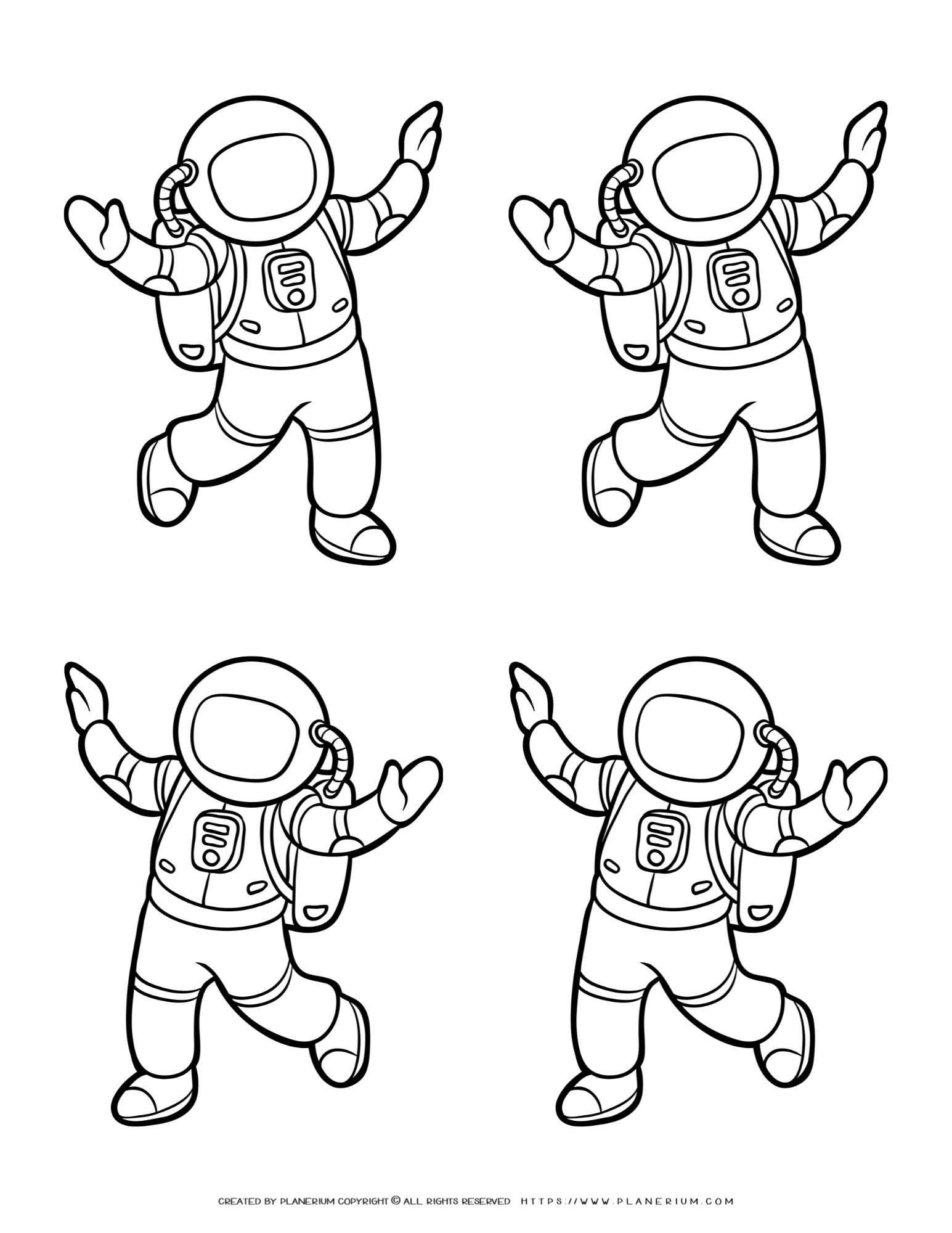 Astronaut Outlines Template For Arts And Crafts Activities