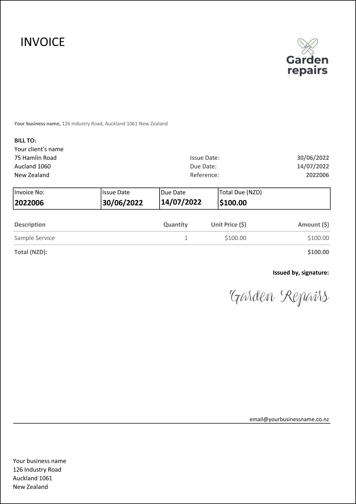 Basic Invoice Template Simple And Free Download Billdu