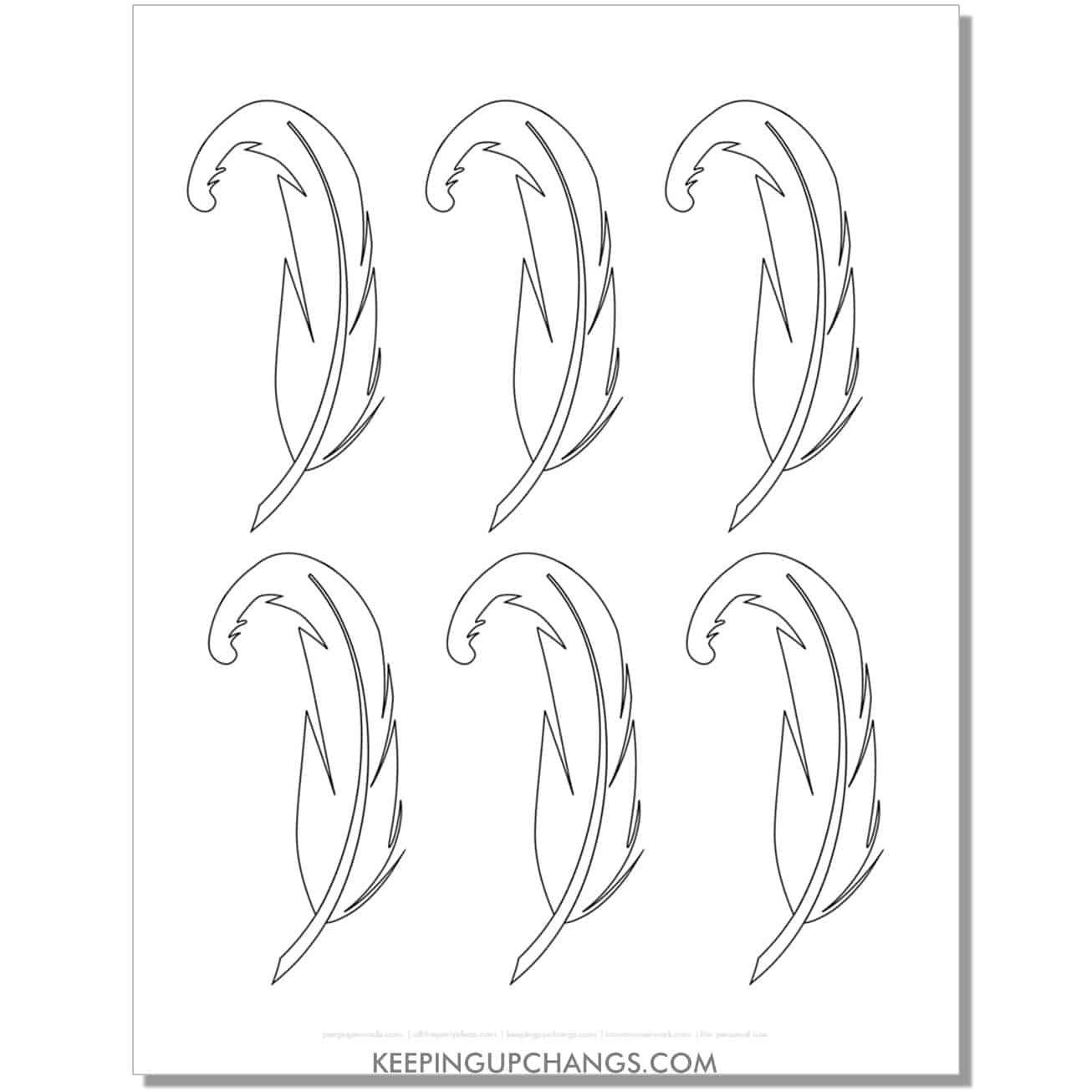 Best Free Printable Feather Outlines Templates Stencils Top Downloads 