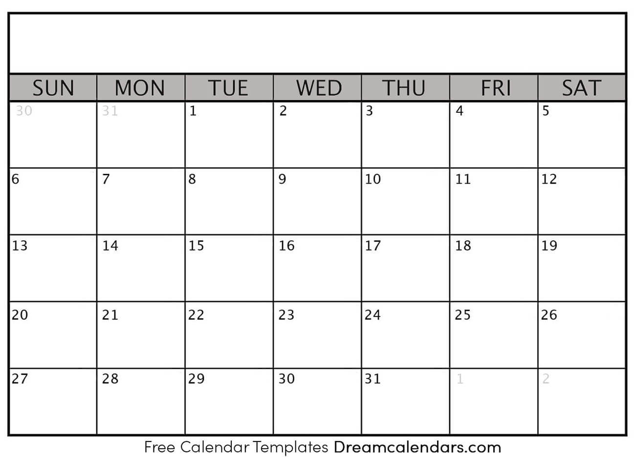 Blank Calendar Template Printable