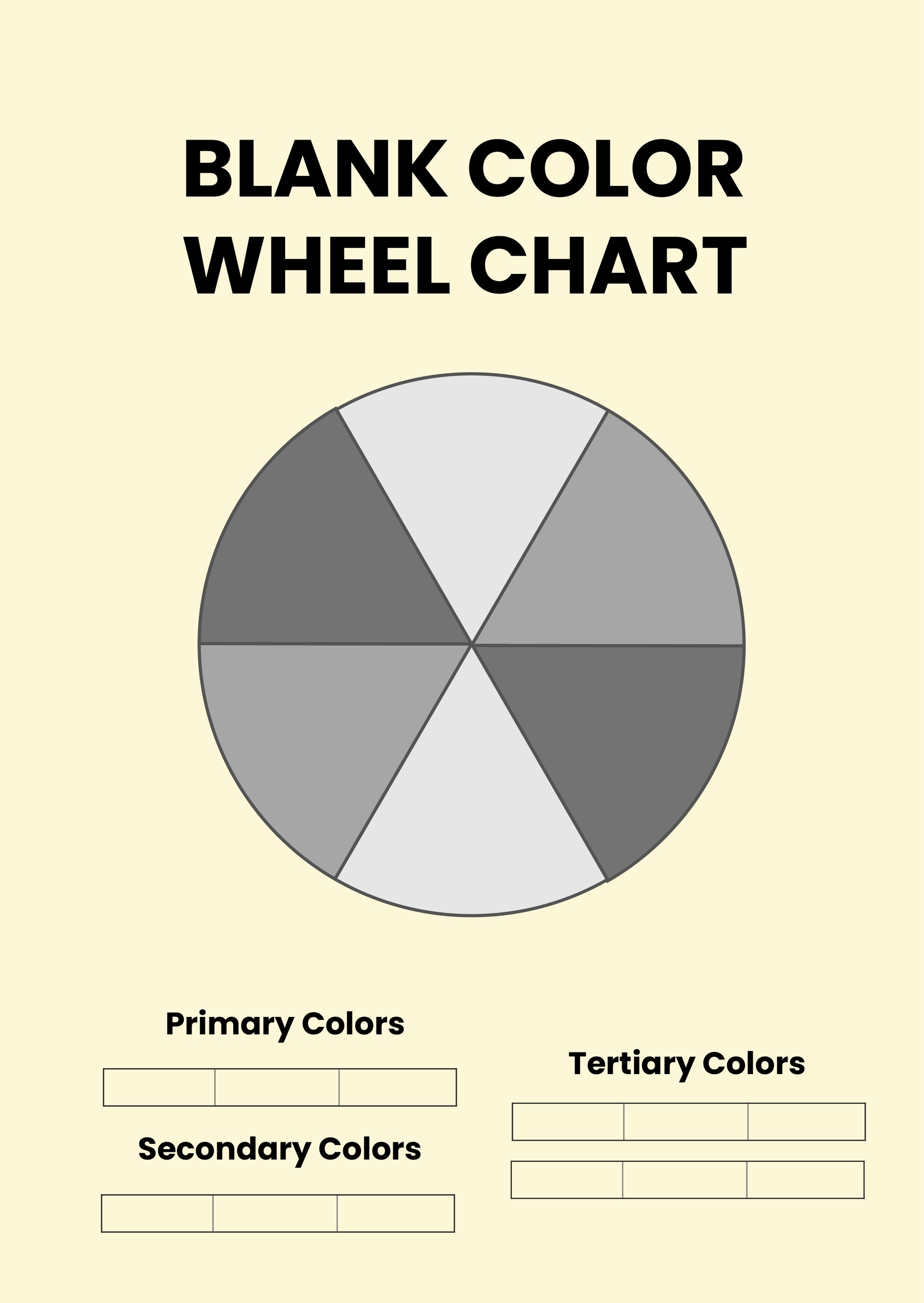 Blank Color Wheel Chart In Illustrator PDF Download Template