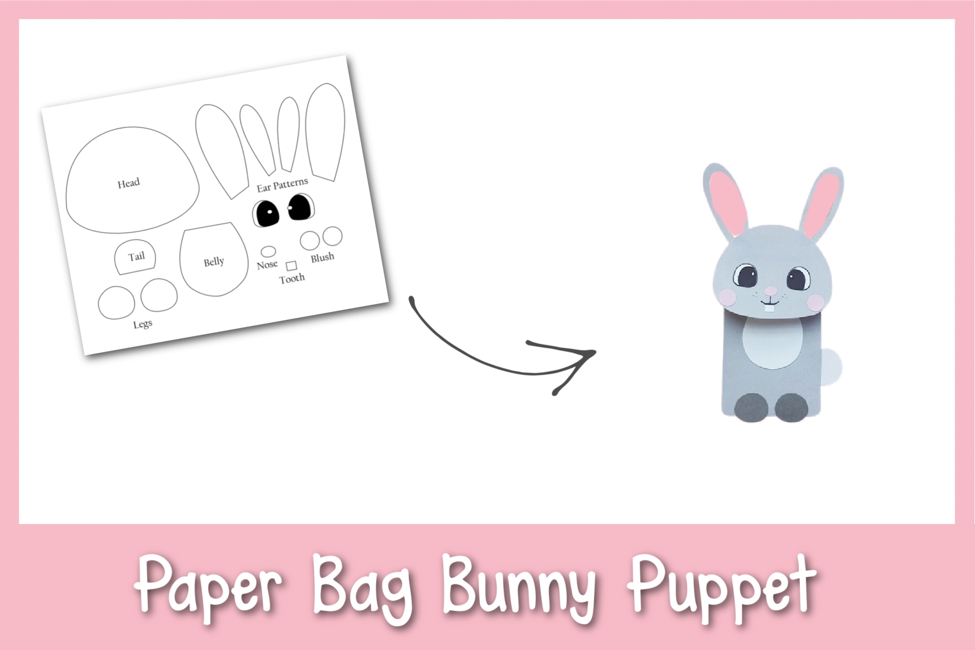 Printable Paper Bag Bunny Template