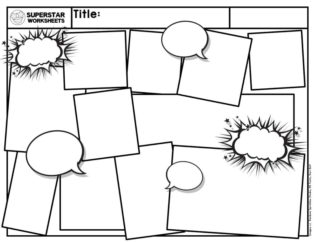 Comic Strip Template Superstar Worksheets