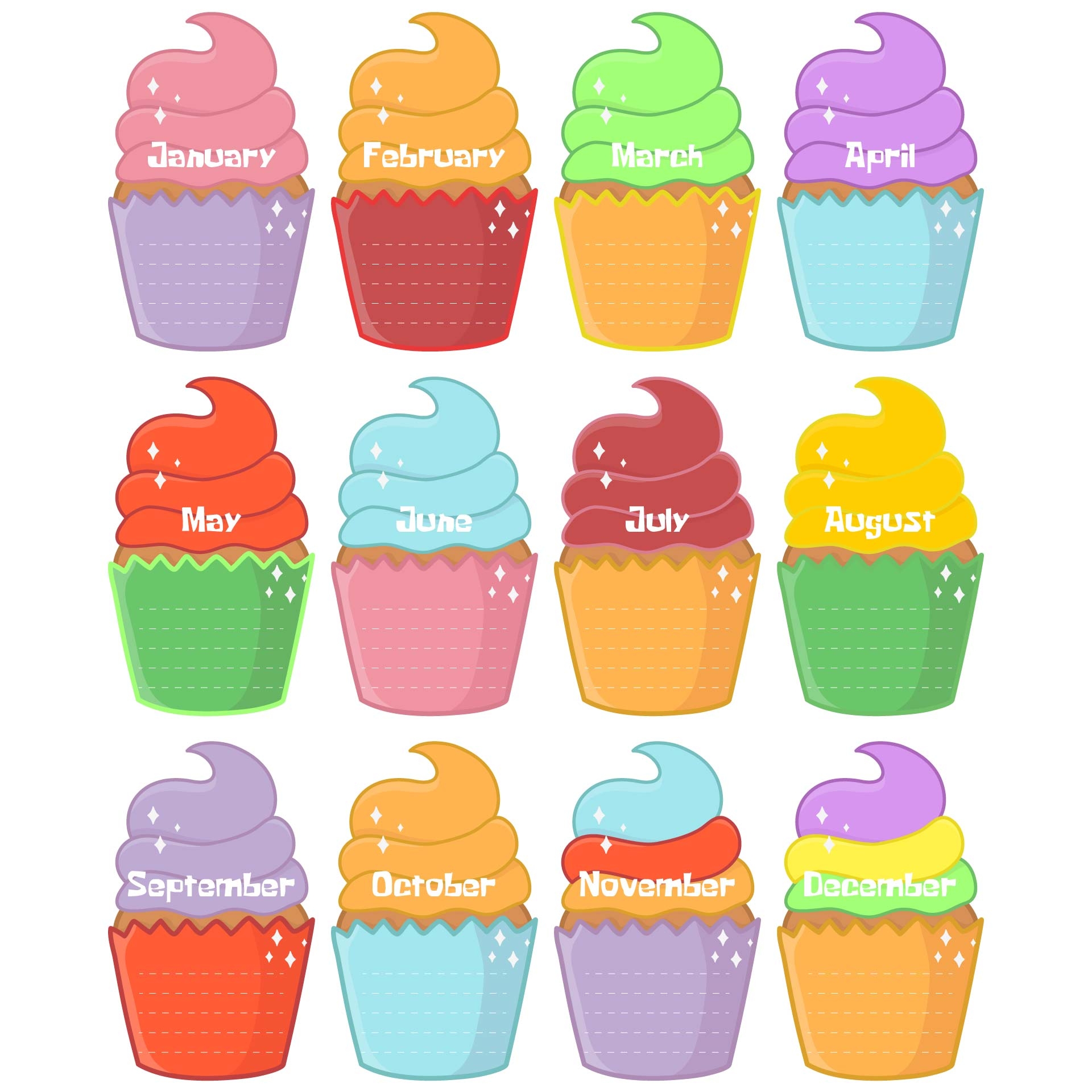 Free Printable Cupcake Template