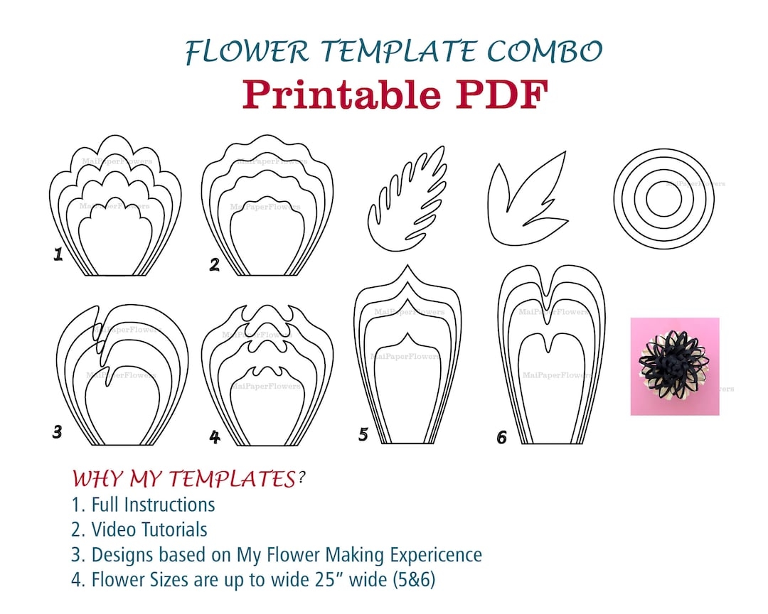 6 Petal Flower Template Free Printable