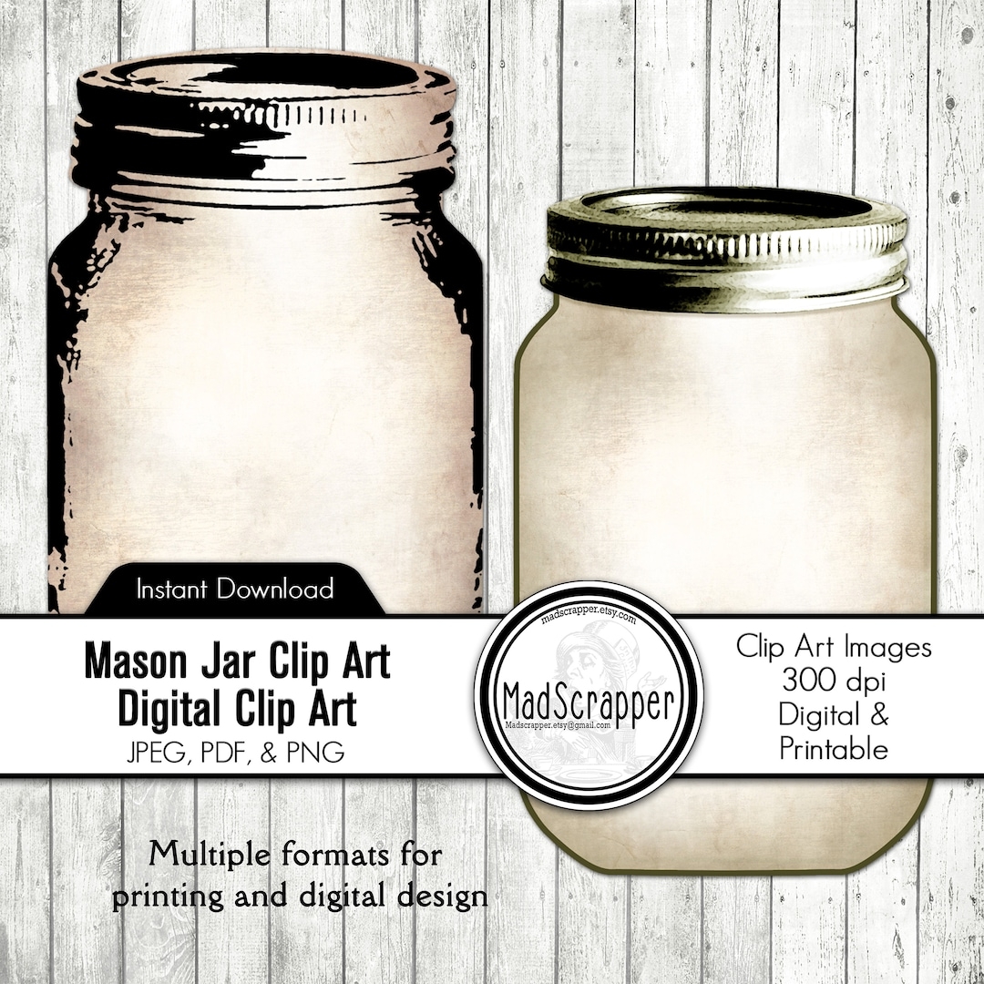 Digital Tags Antique Paper Mason Jar Tags Gift Tags Printable And Digital Mason Jar Tags PDF And PNG Instant Download Etsy