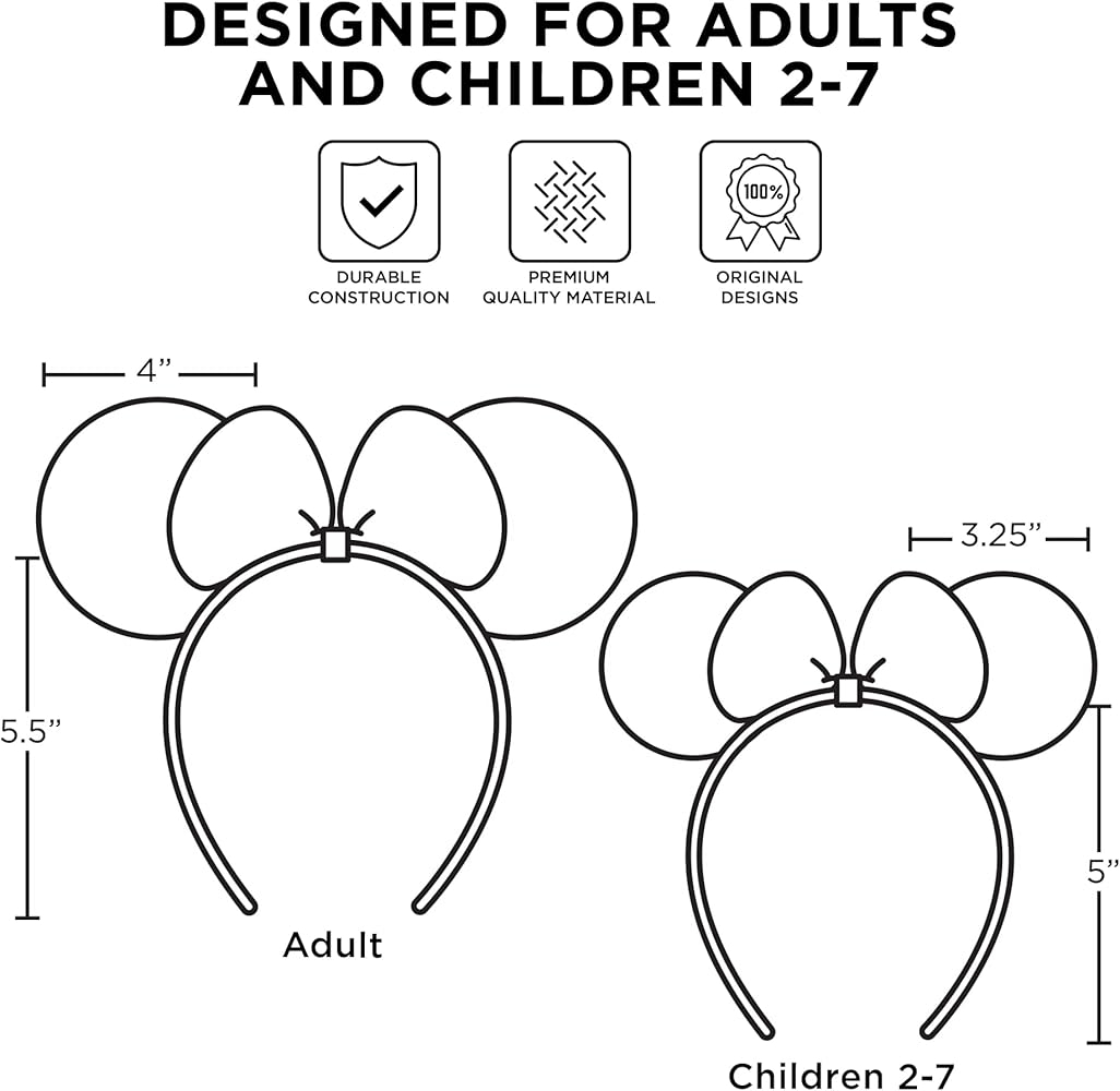 Disney Girls Minnie Mouse Ears Set Of 2 Mum And Me Fits Adults And Small Headband Pink Polka Dot Age 2 7 Pink With Punkten Amazon de Toys