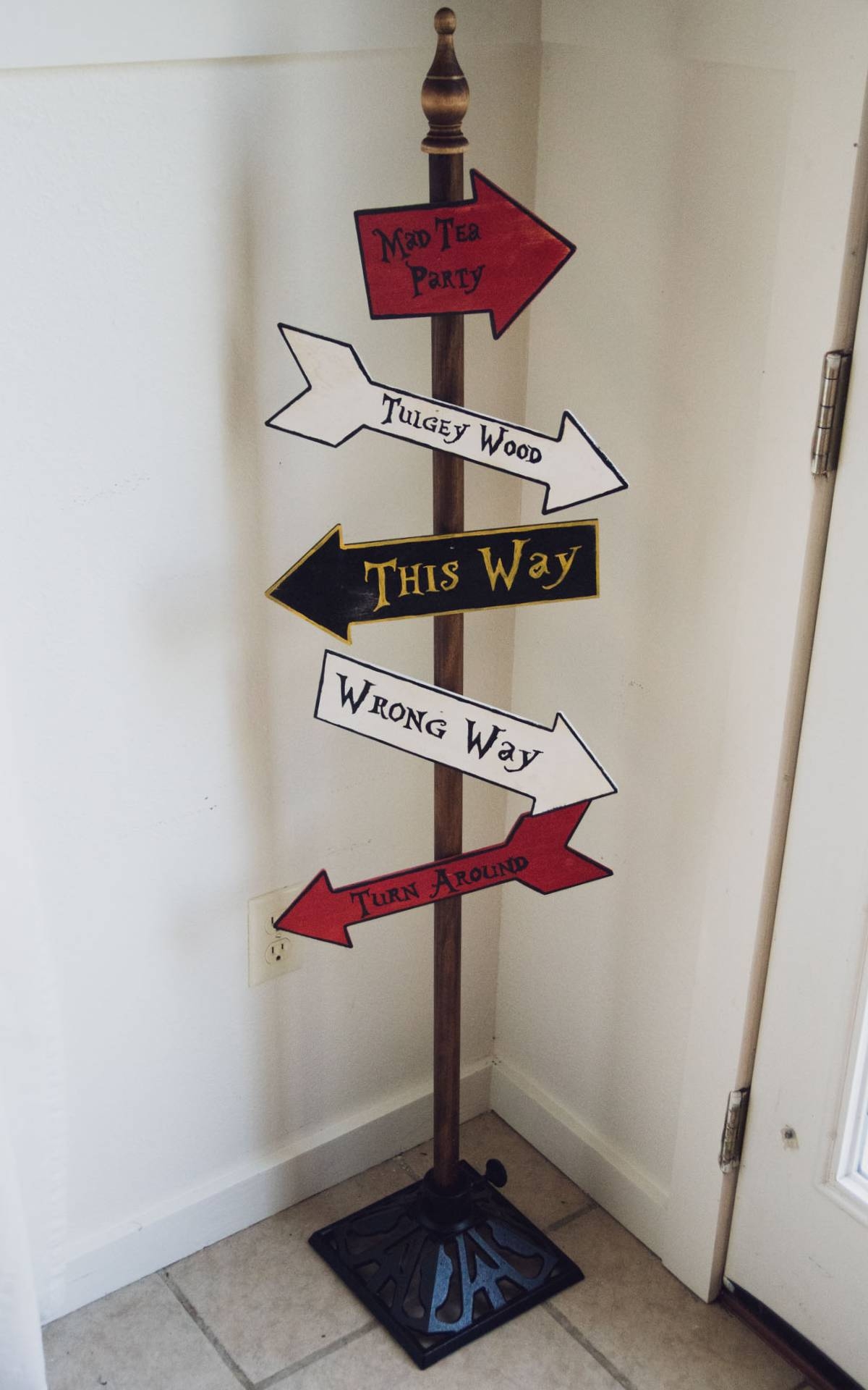 DIY Alice In Wonderland Directional Sign Post Capturing Wonderland