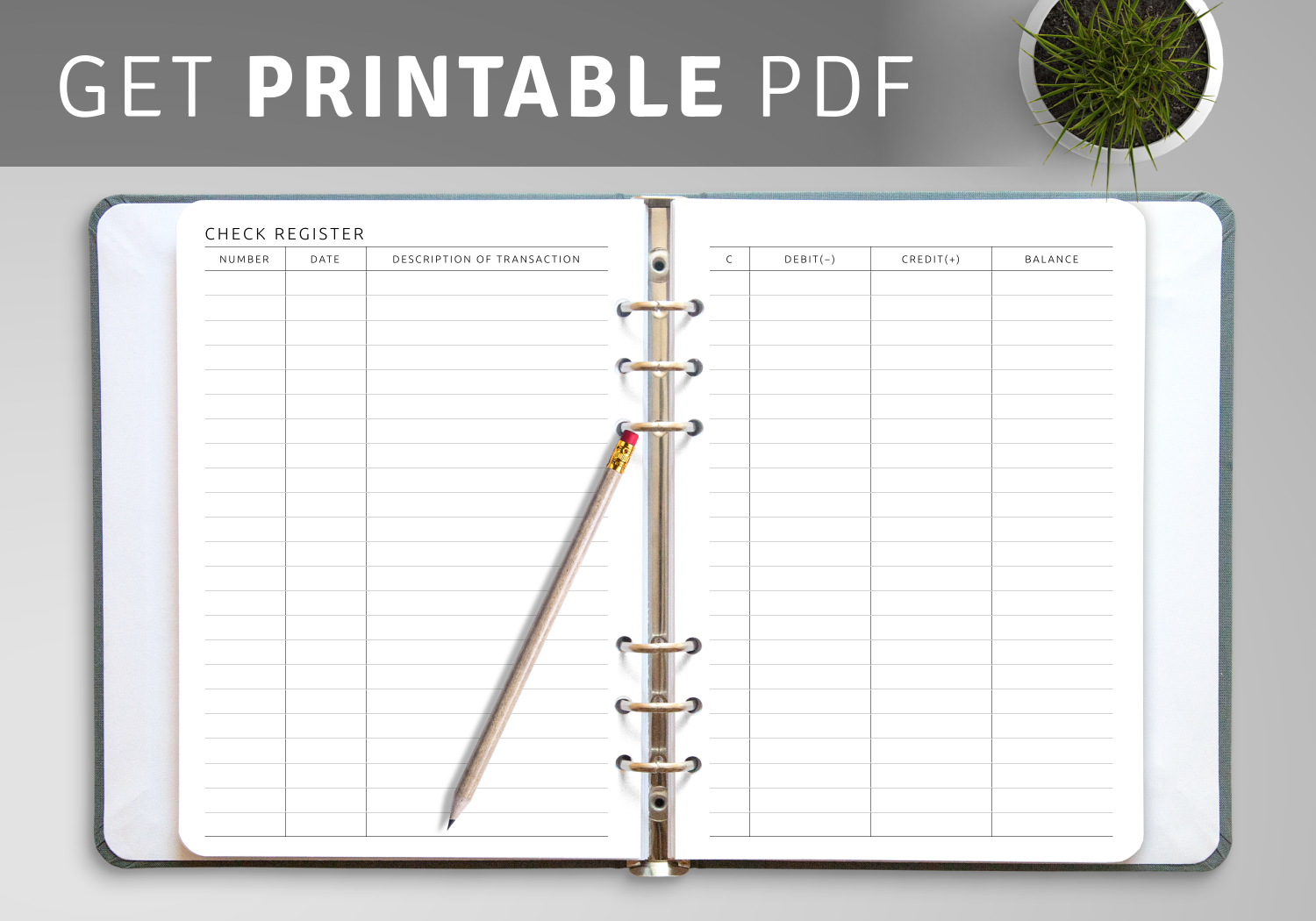 Download Printable Checkbook Register Template PDF