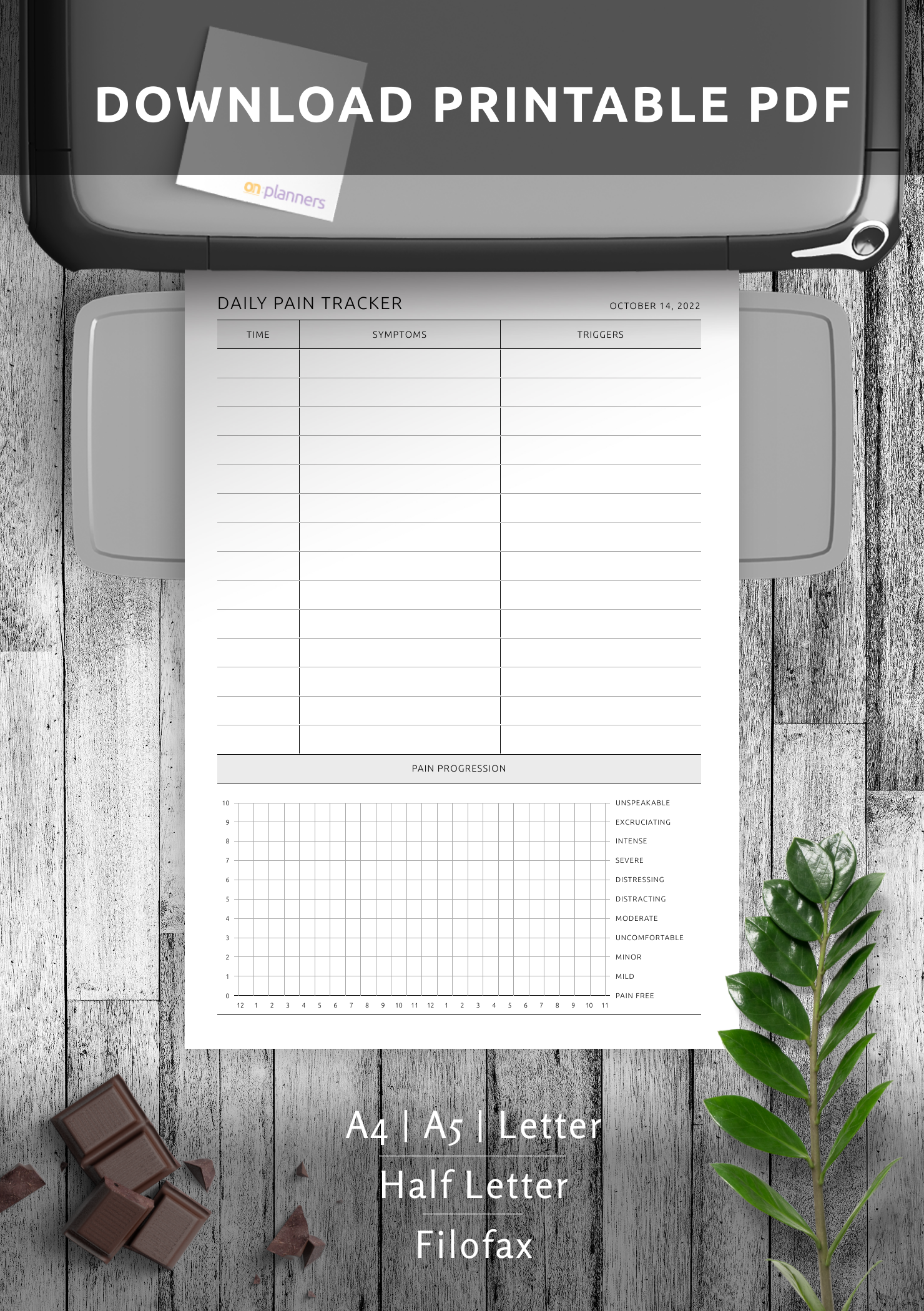 Free Printable Pain Diary Template