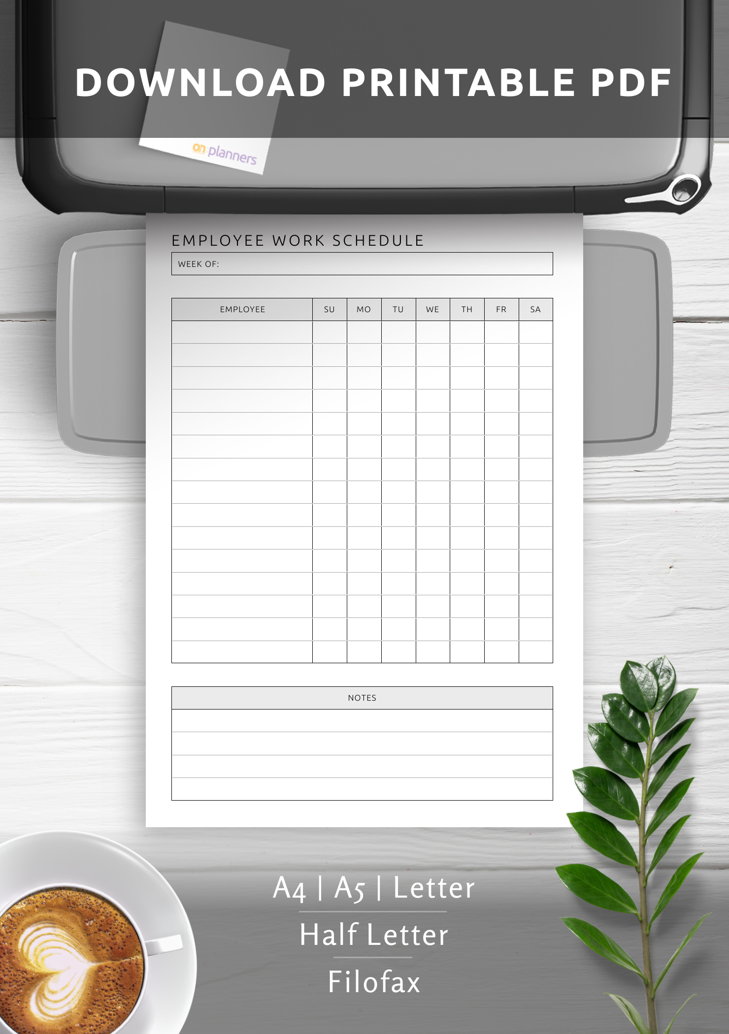 Work Schedule Template Free Printable