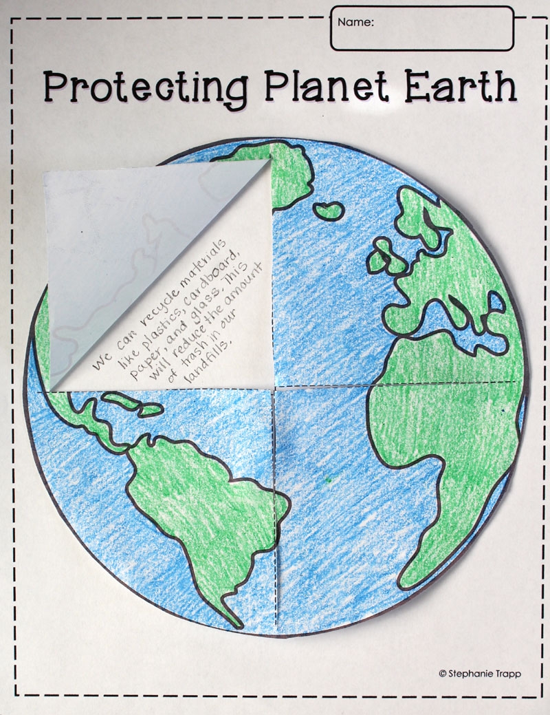Earth Lift the Flap Printable Template FREEBIE Primary Theme Park