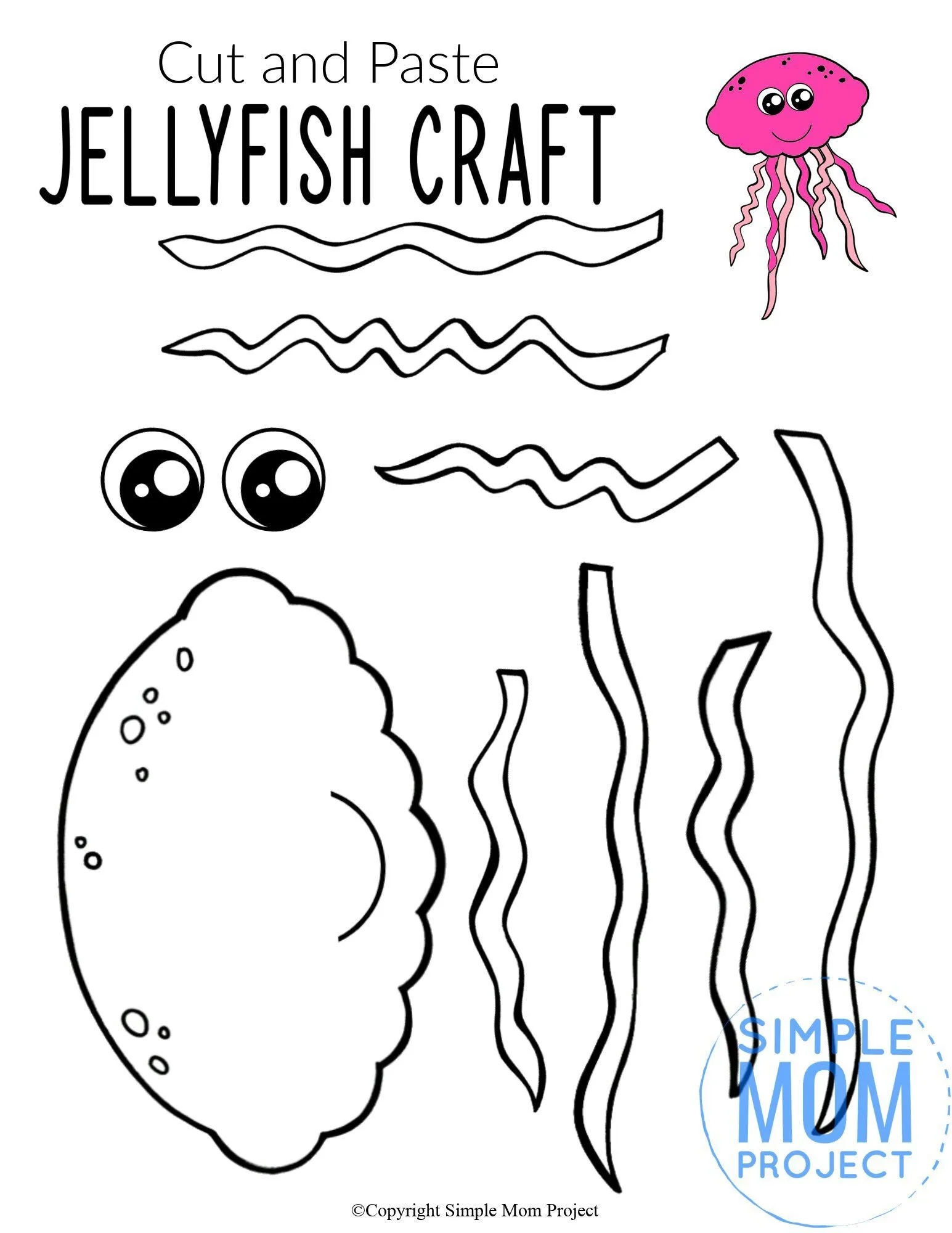 Easy DiY Jellyfish Craft With Free Jellyfish Template Simple Mom Project