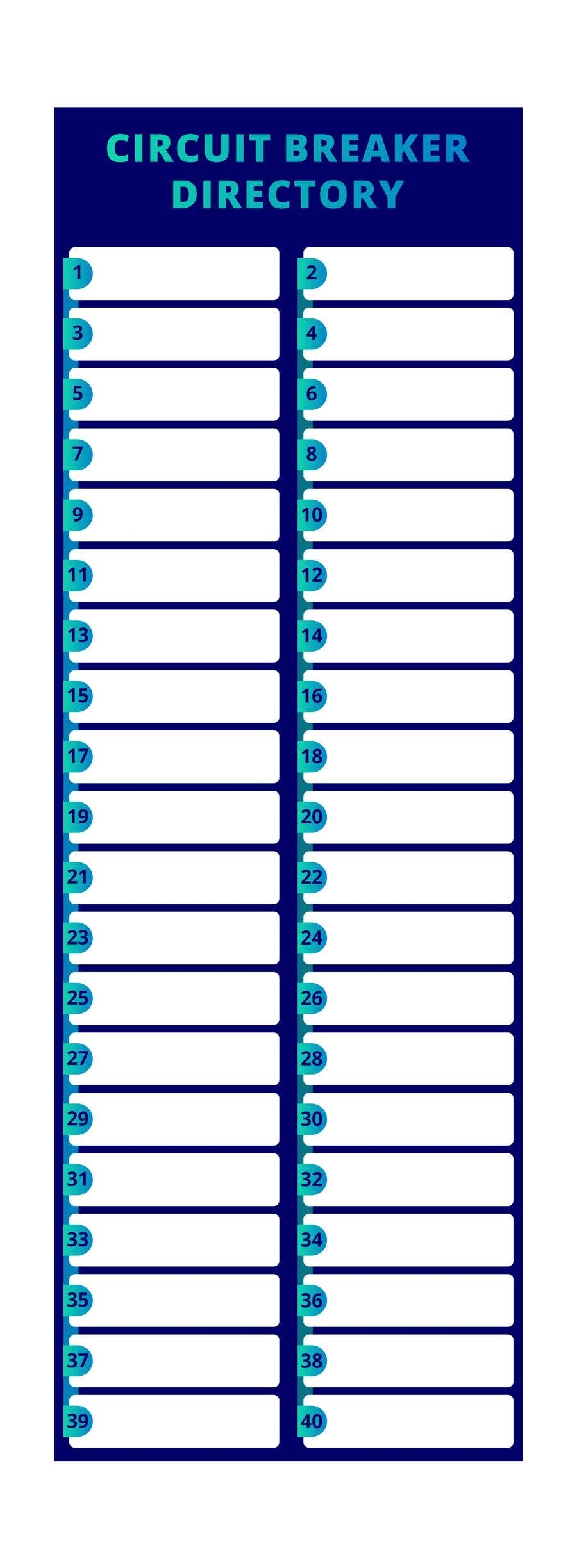 Printable Free Circuit Breaker Directory Template