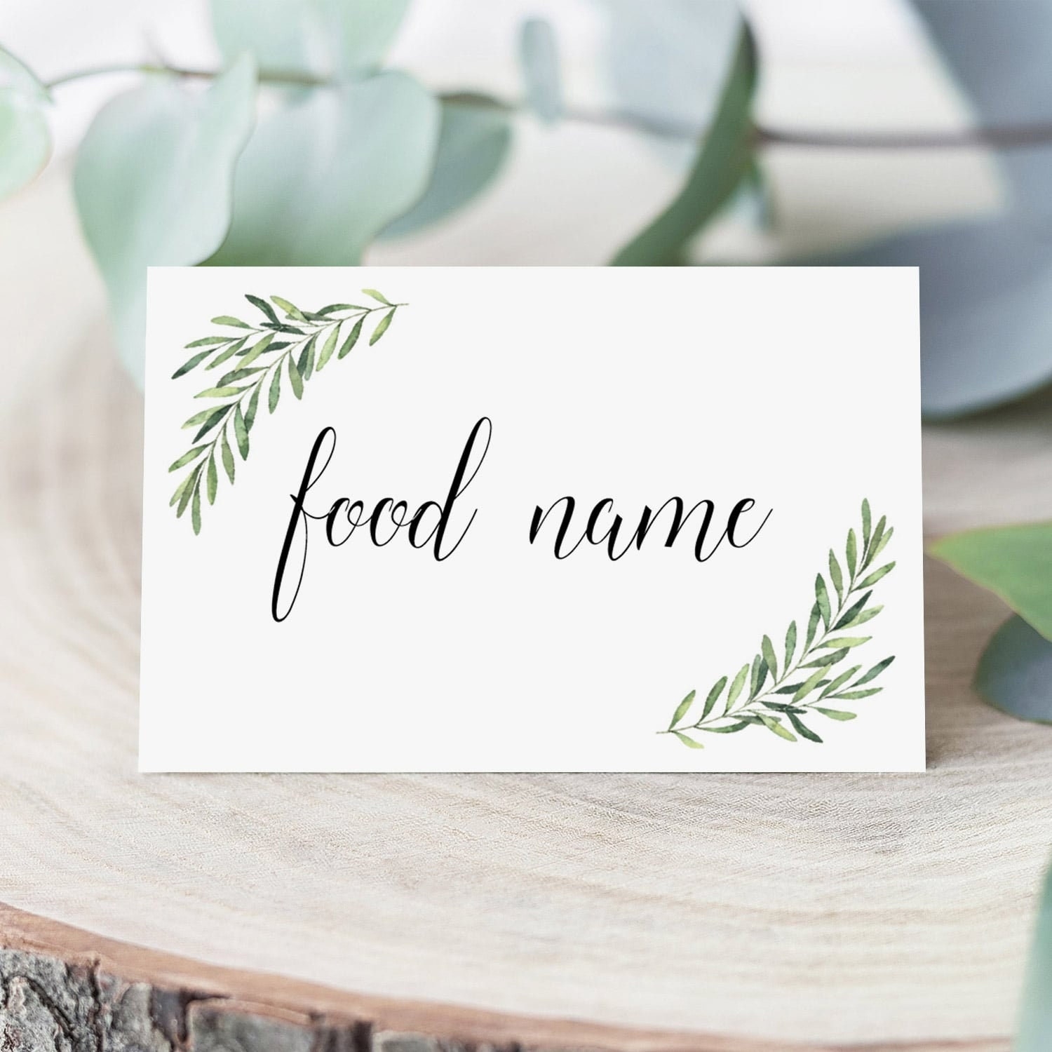 Elegant Food Cards For Buffet Greenery Wedding Food Labels Template Bridal Shower Food Signs Printable Editable Food Card Buffet Cards OF2 Etsy