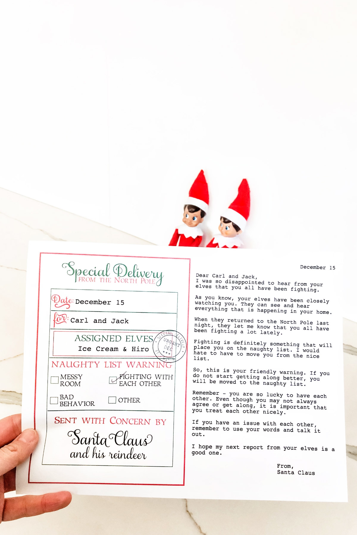 Free Printable Warning Letter From Santa Template