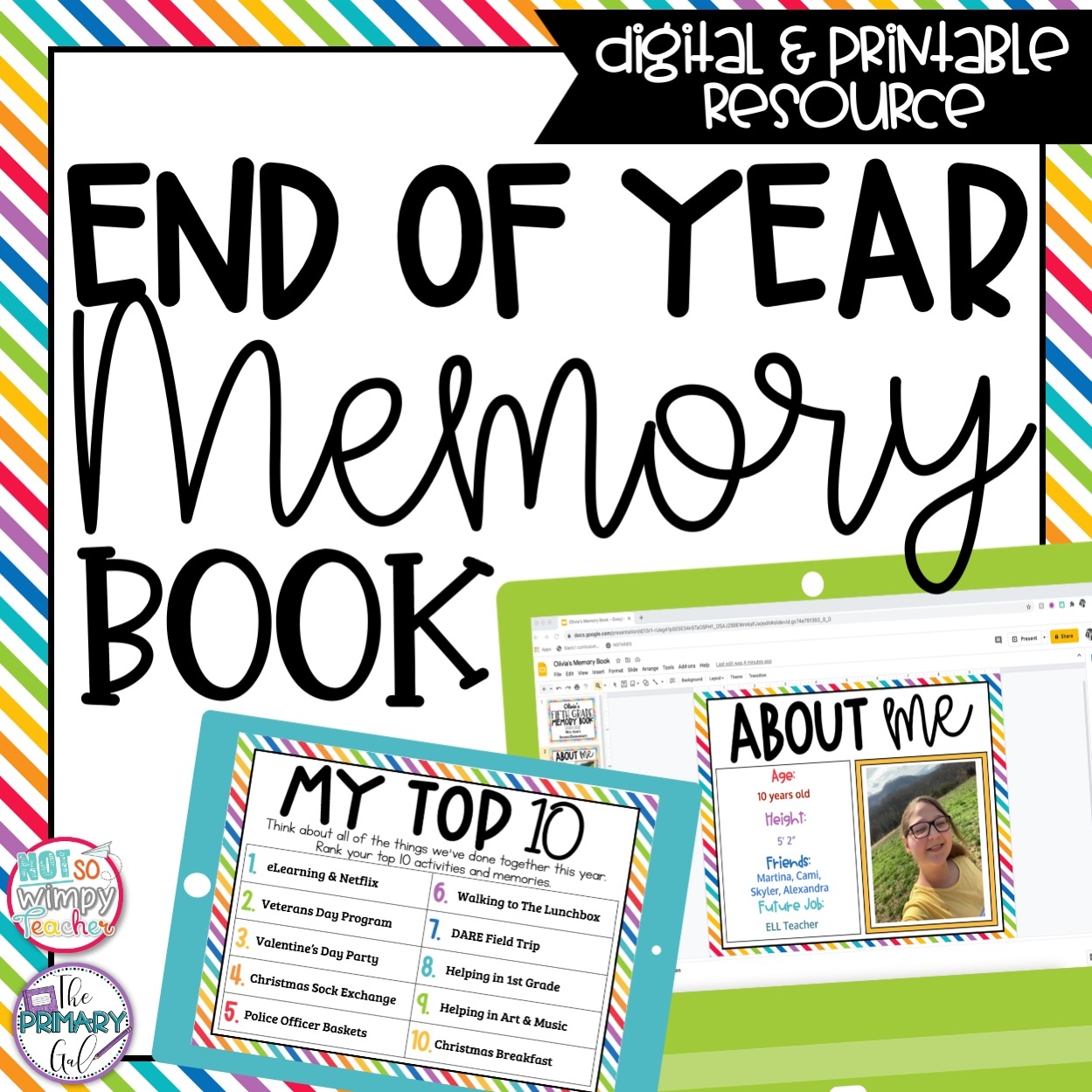 End Of Year Memory Book Digital And Printable Not So Wimpy Teacher