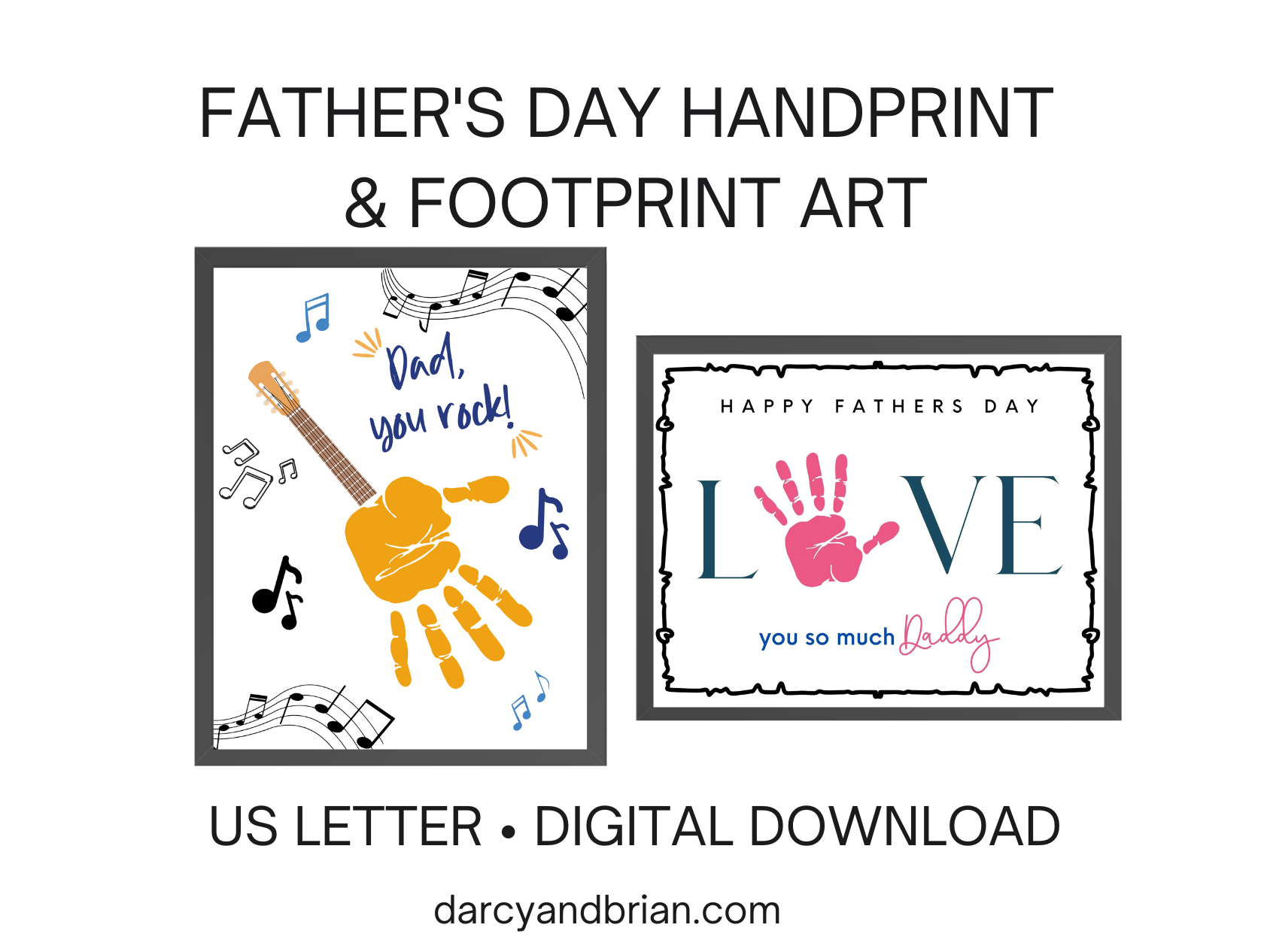 Father s Day Handprint Art Templates Darcy And Brian Shop