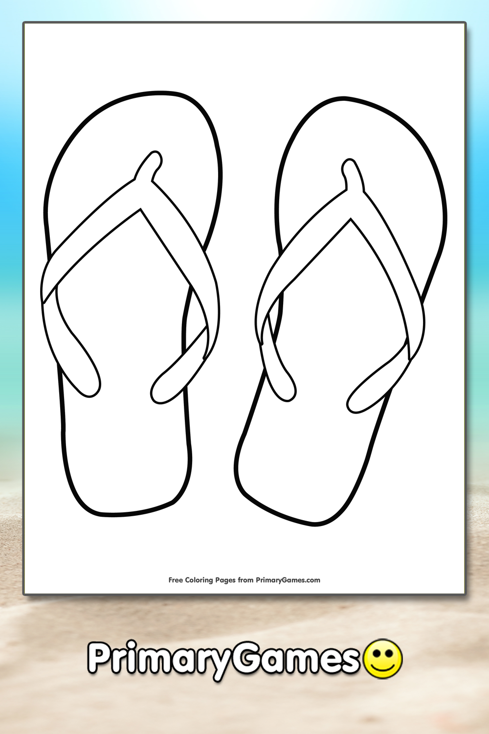 Flip Flops Coloring Page FREE Printable PDF From PrimaryGames