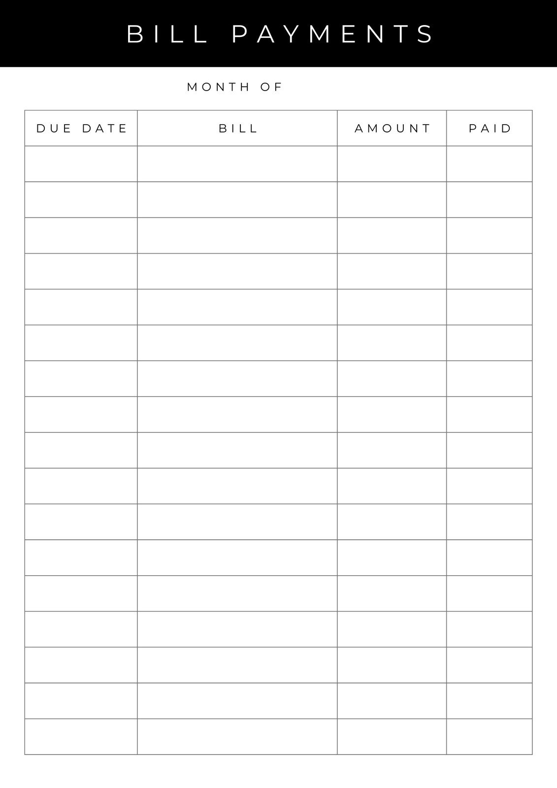 Free Printable Customizable Monthly Budget Template