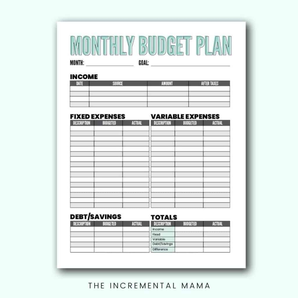 Printable Home Budget Template