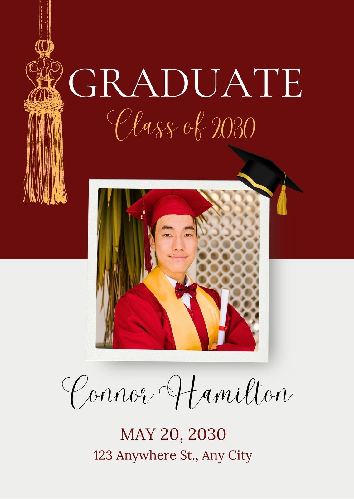 Free Custom Printable Graduation Announcement Templates Canva