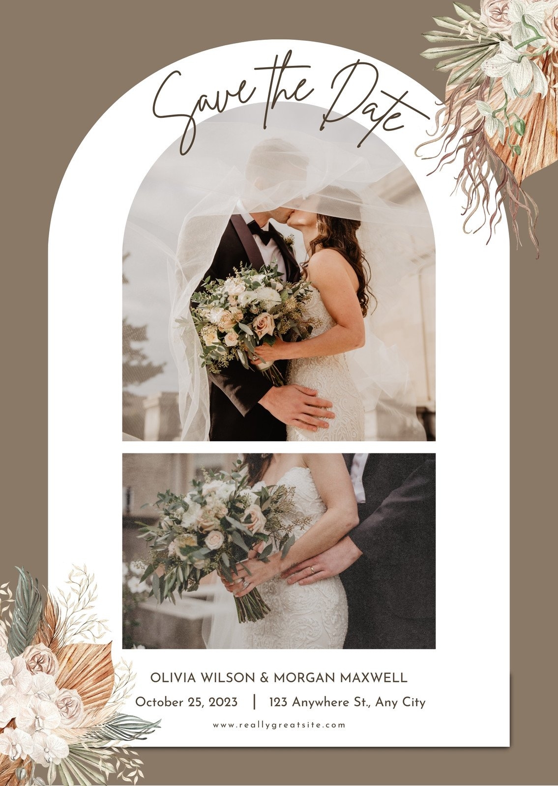 Free Custom Printable Wedding Announcement Templates Canva