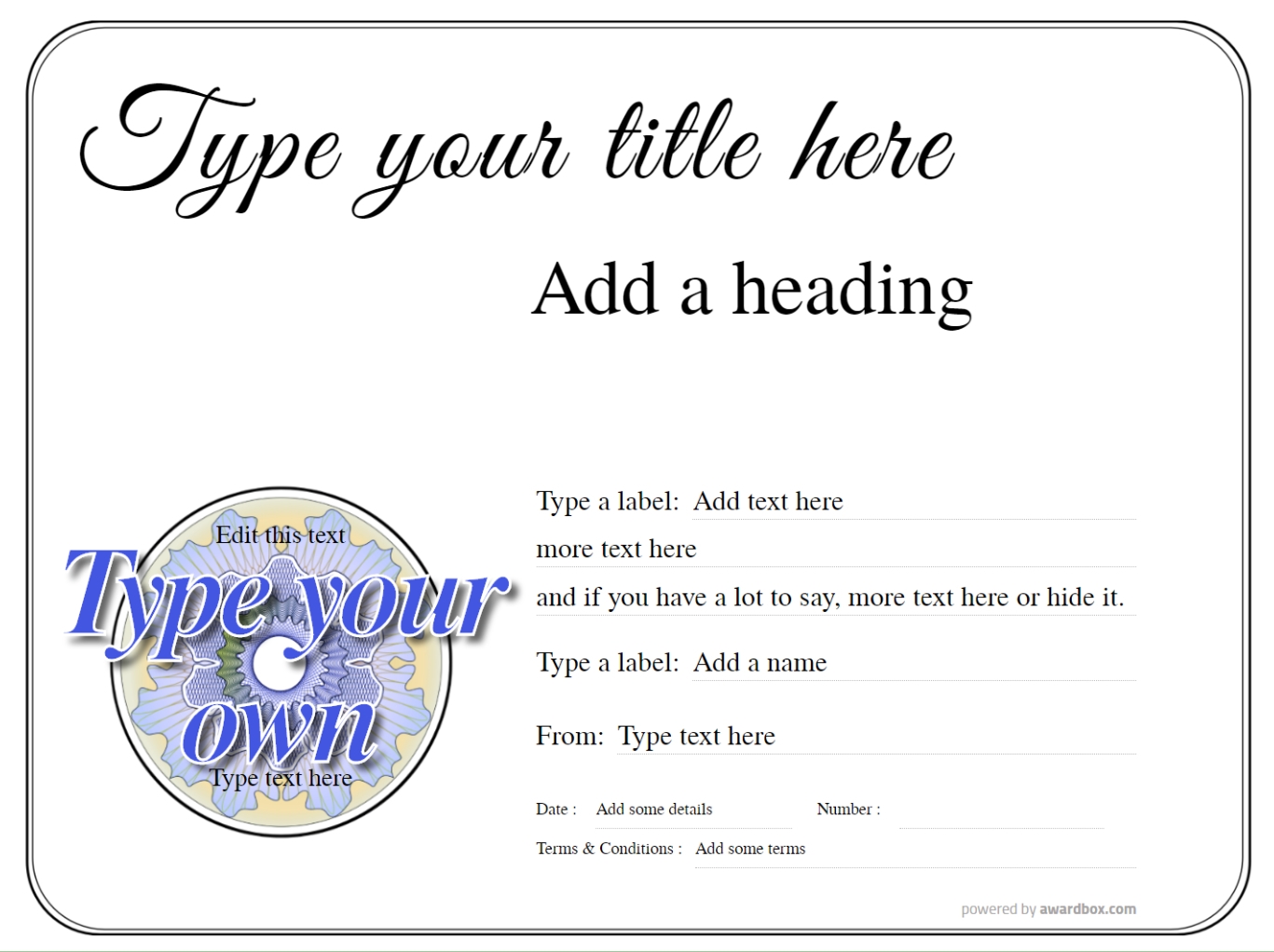 Printable Free Gift Certificate Template