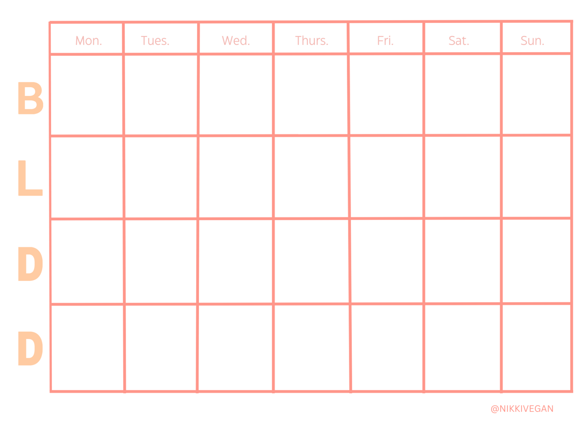 Free Printable Meal Plan Template