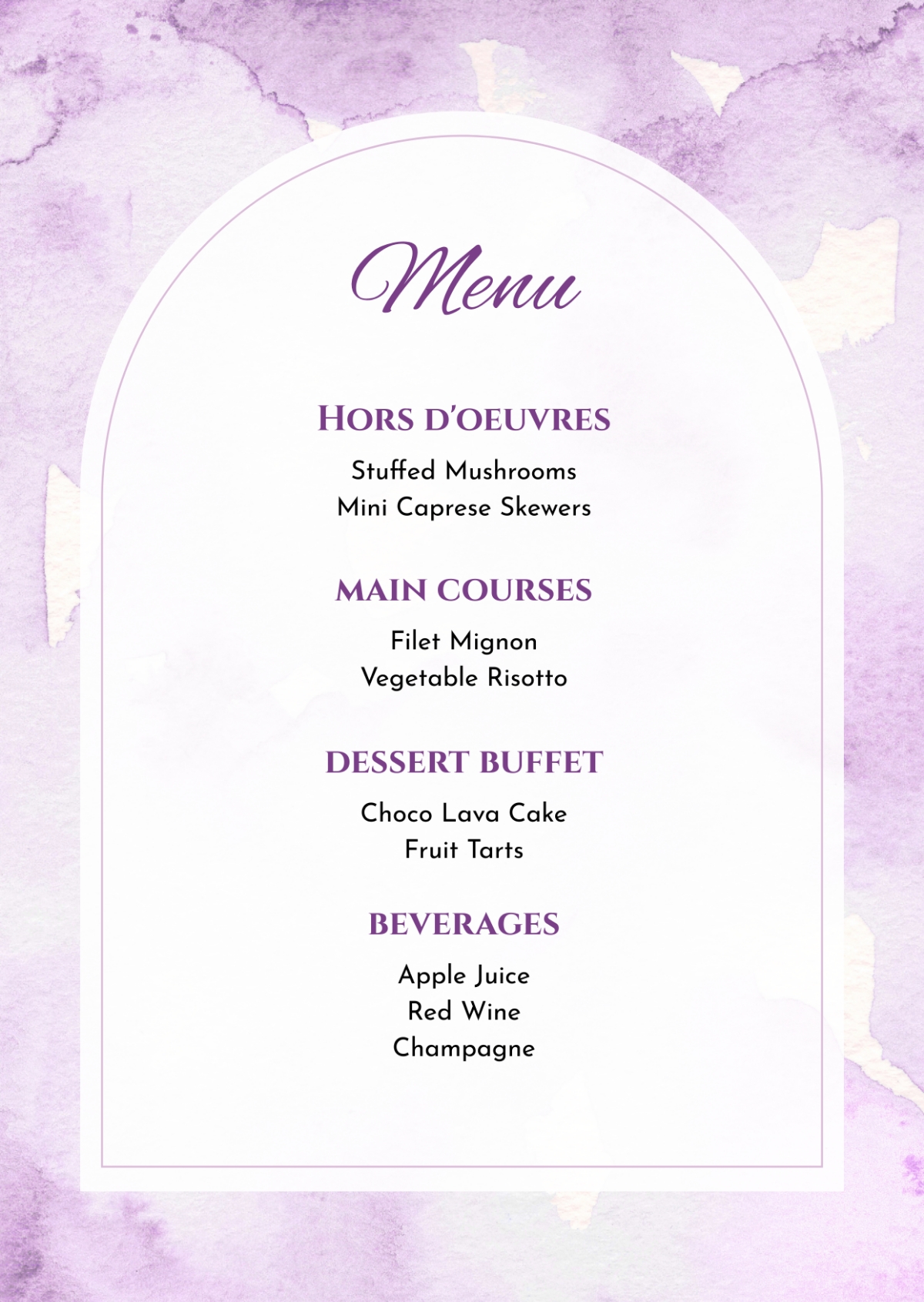 Menu Templates Free Printable