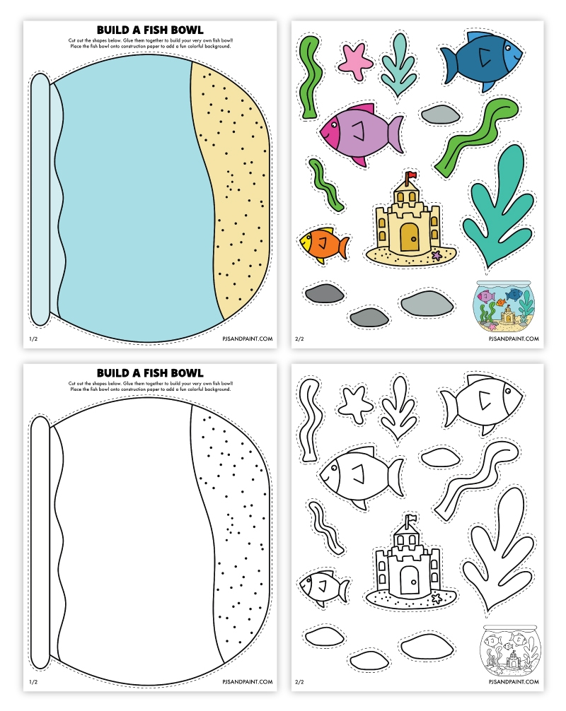 Free Printable Build A Fish Bowl Craft Pjs And Paint Worksheets Library