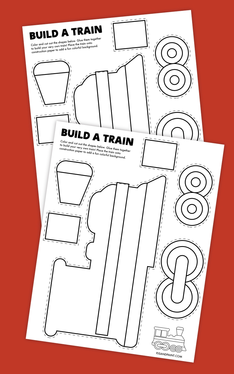 Free Printable Build A Train Craft Pjs And Paint