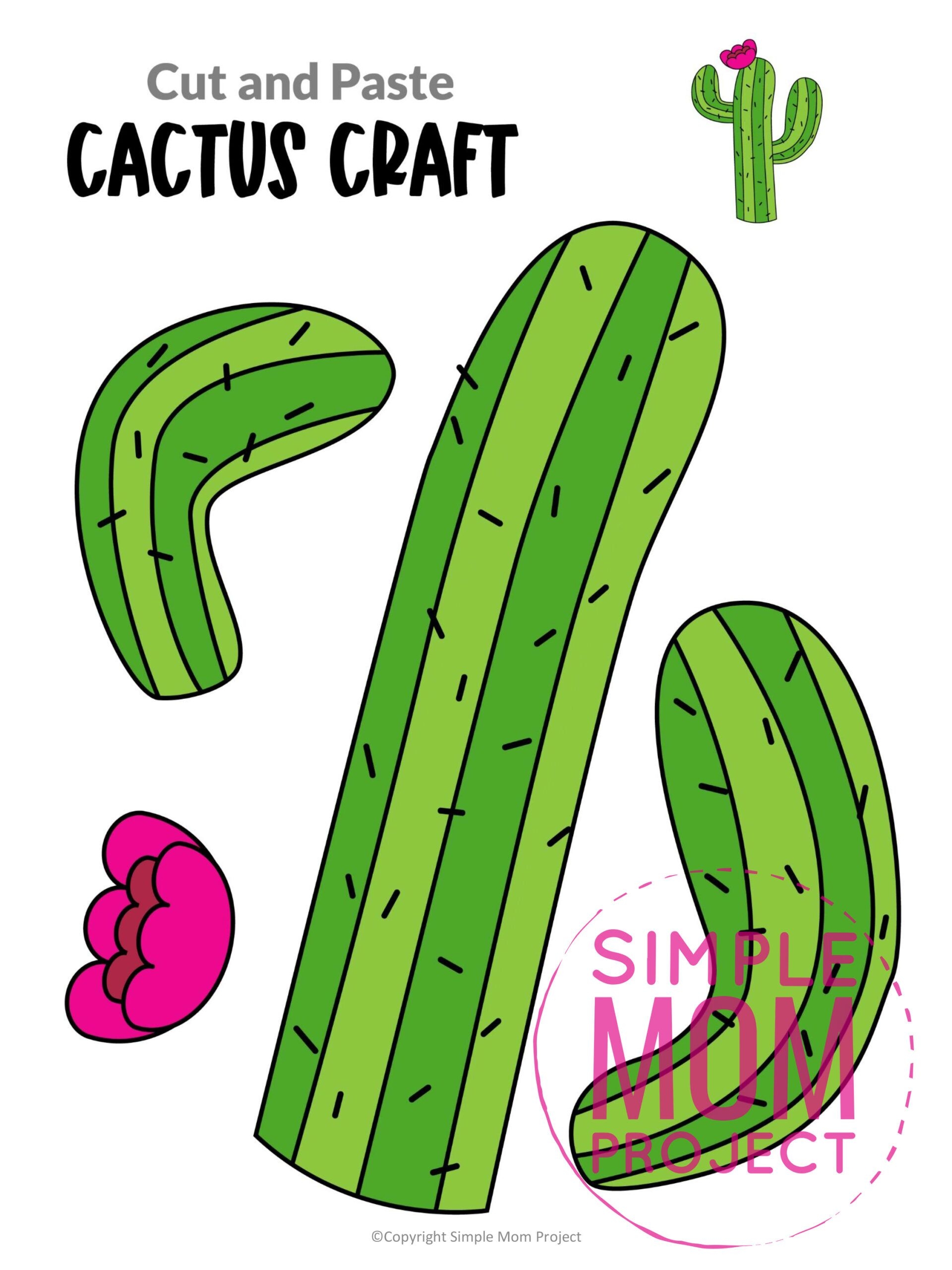 Free Printable Cactus Craft Template Simple Mom Project