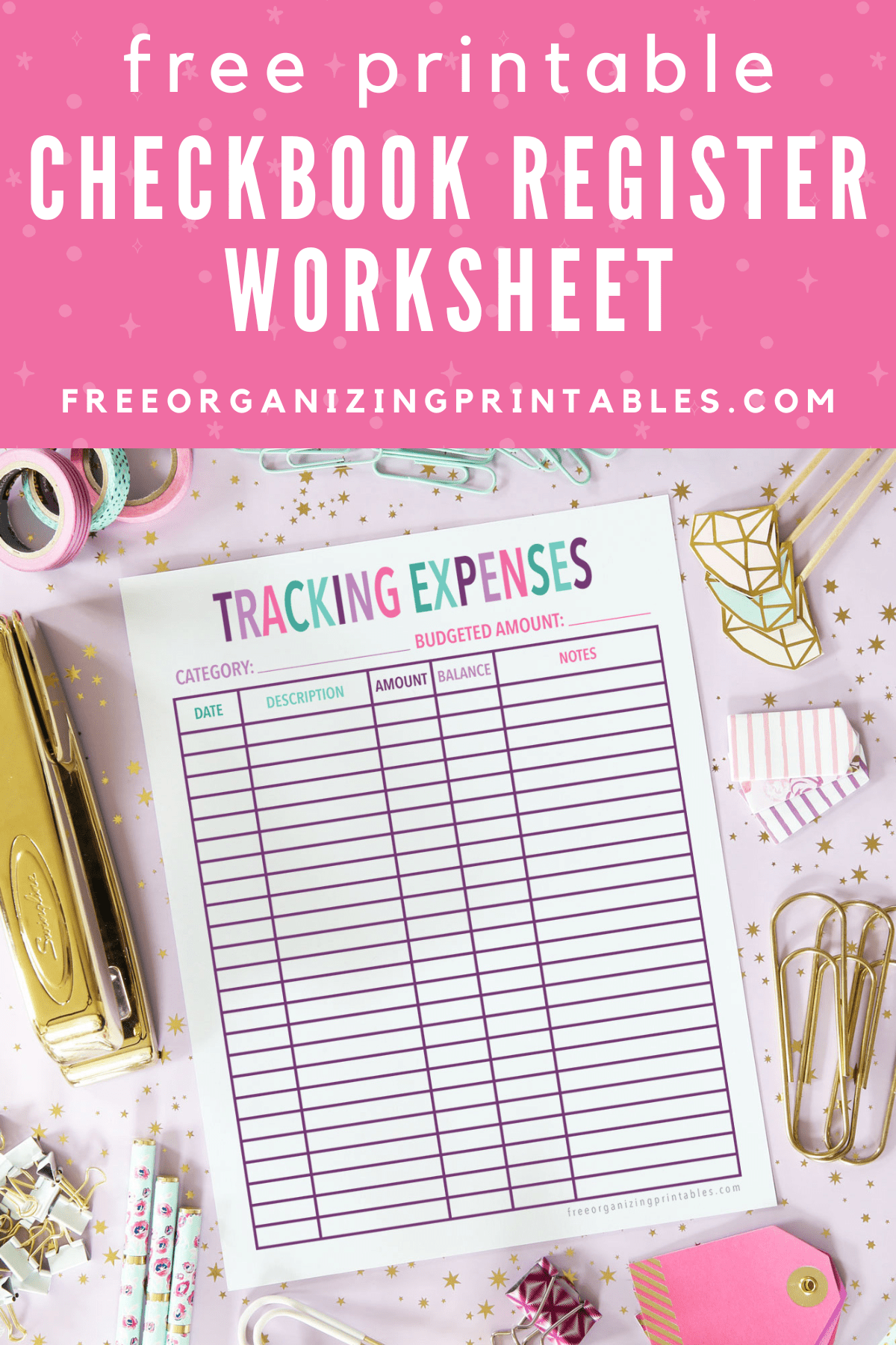Free Printable Checkbook Register Template