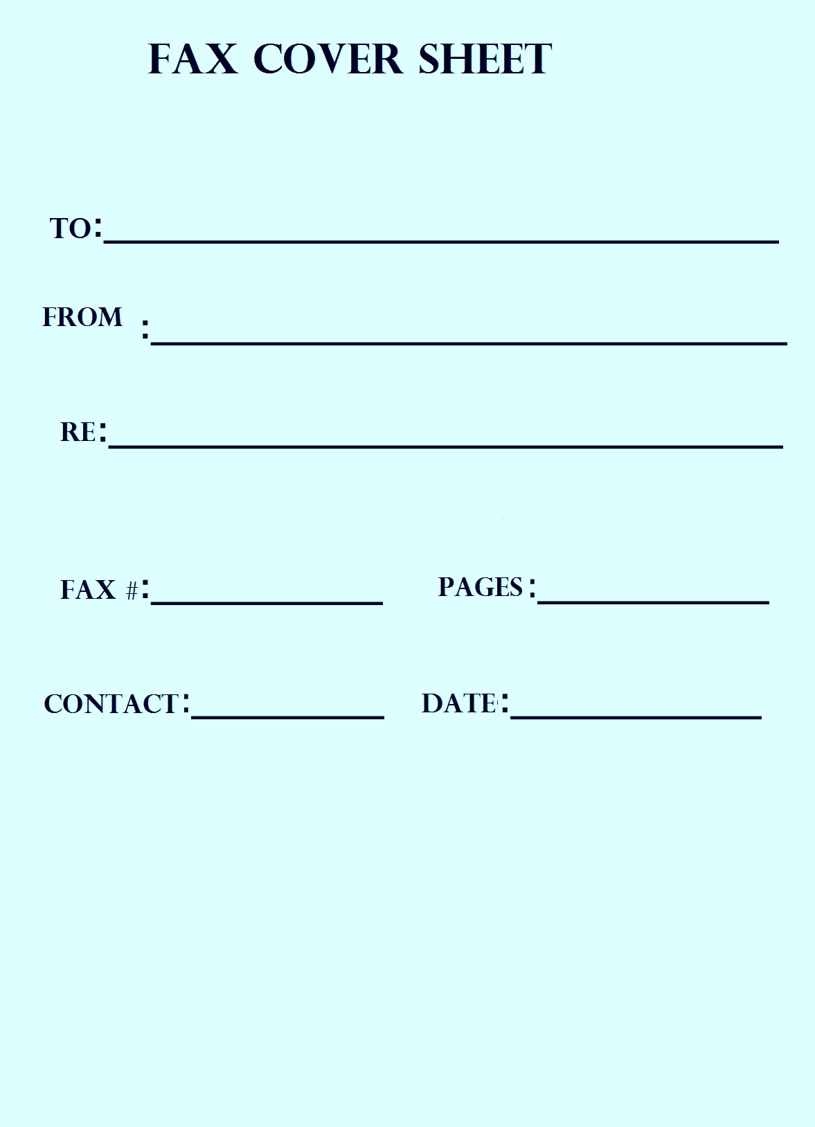 Printable Fax Cover Sheet Template Free