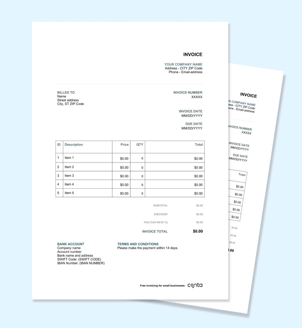 Invoice Printable Template