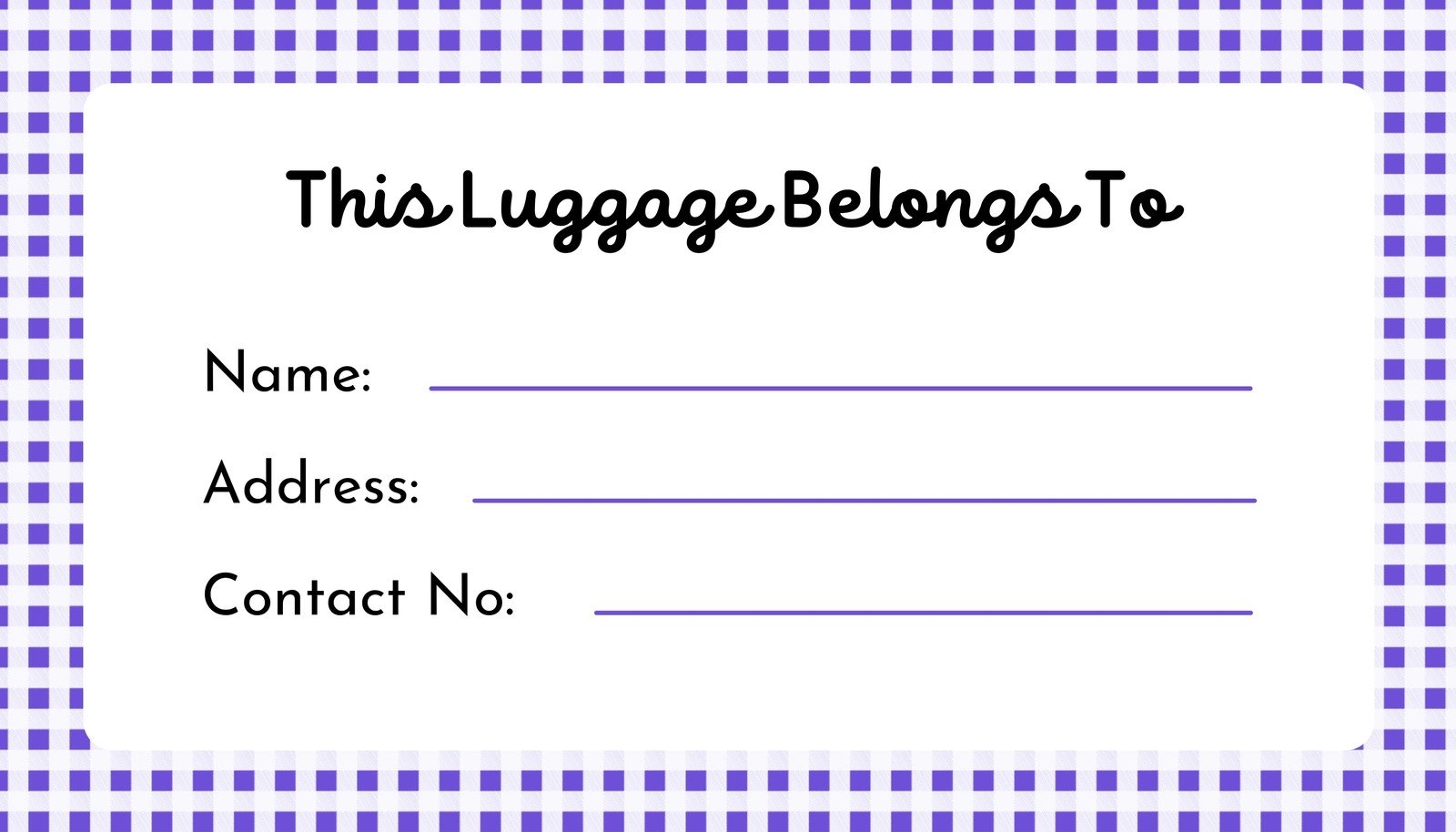 Free Printable Luggage Tags