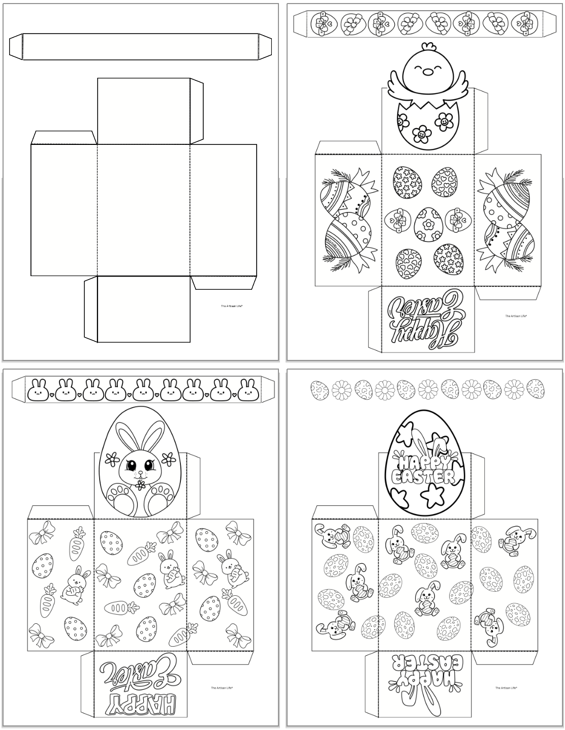 Free Printable Paper Easter Basket Templates The Artisan Life