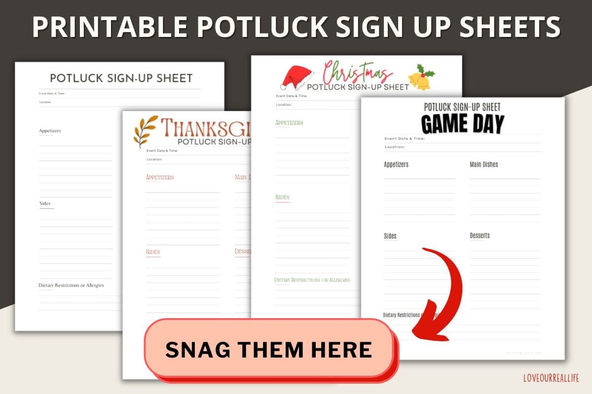 FREE Printable Potluck Sign Up Sheet For Any Occasion Love Our Real Life