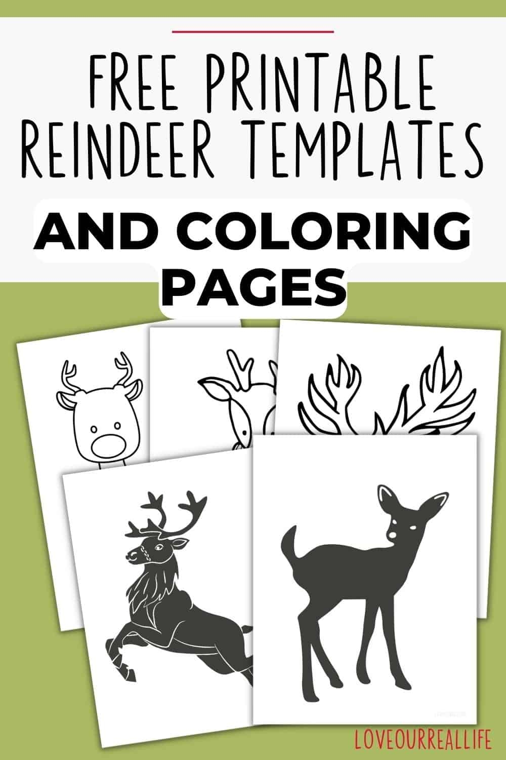 FREE Printable Reindeer Template Paper Craft For Kids Love Our Real Life