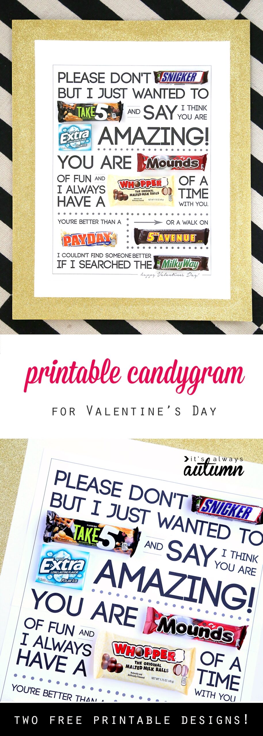 Free Printable Valentine Candy Gram Template