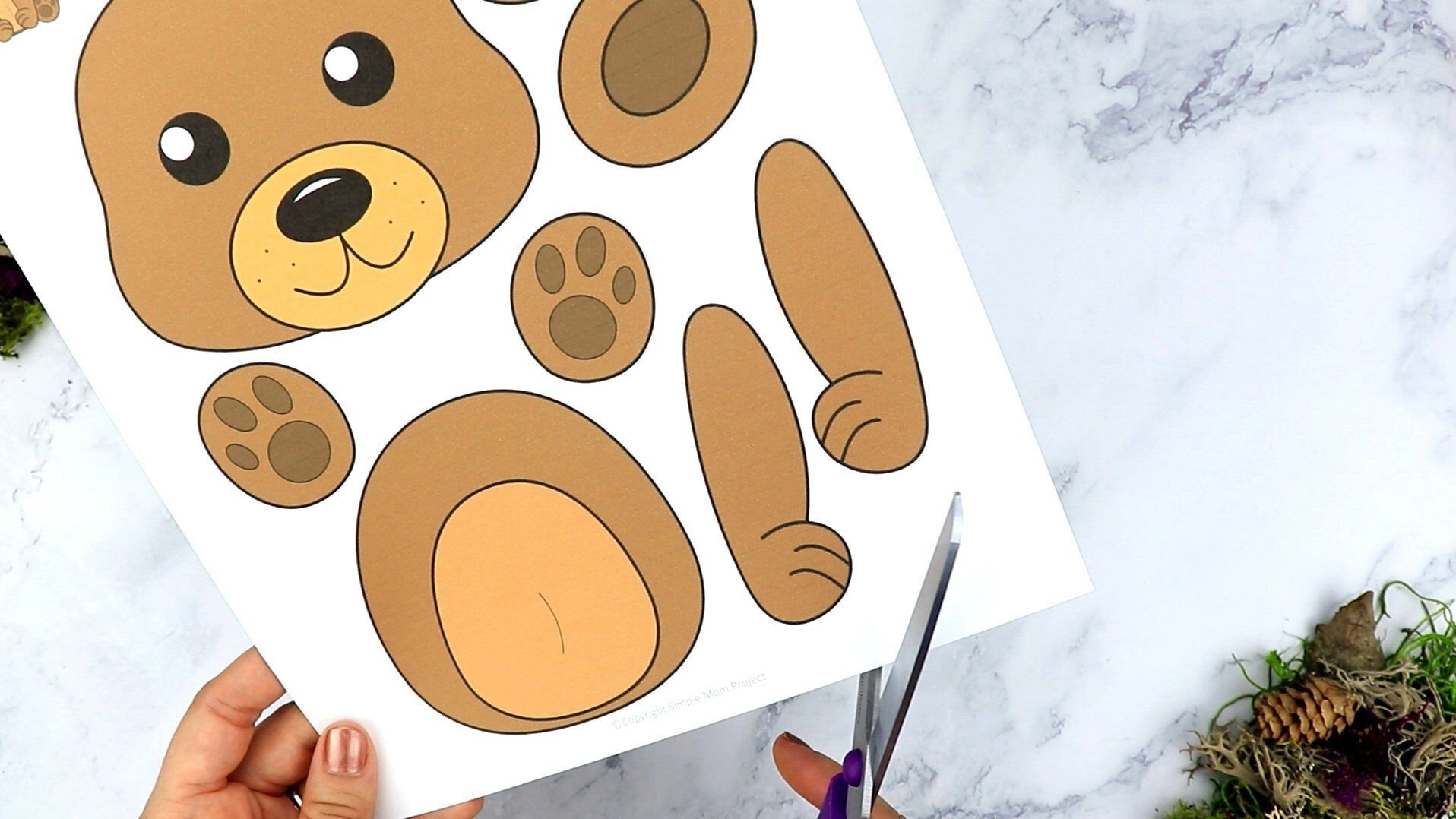 Free Printable Woodland Cut And Paste Bear Craft Simple Mom Project