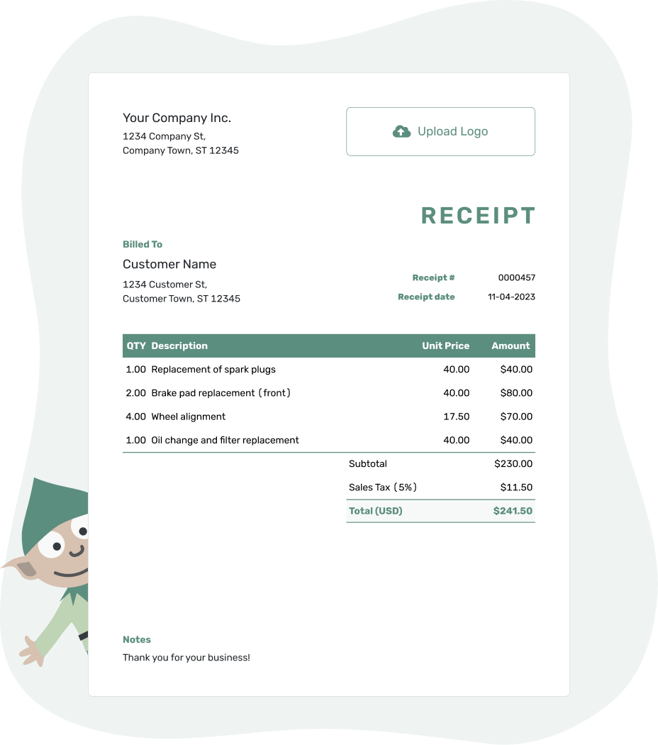 Free Receipt Template Printable