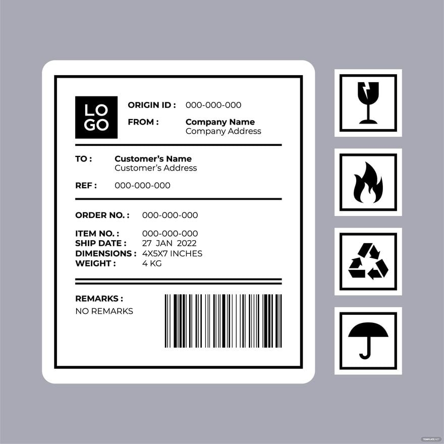 FREE Shipping Label Examples Templates Download In Word Worksheets Library