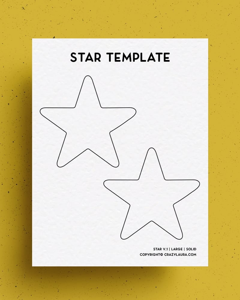 Free Star Template Stencil Cutout Printable For