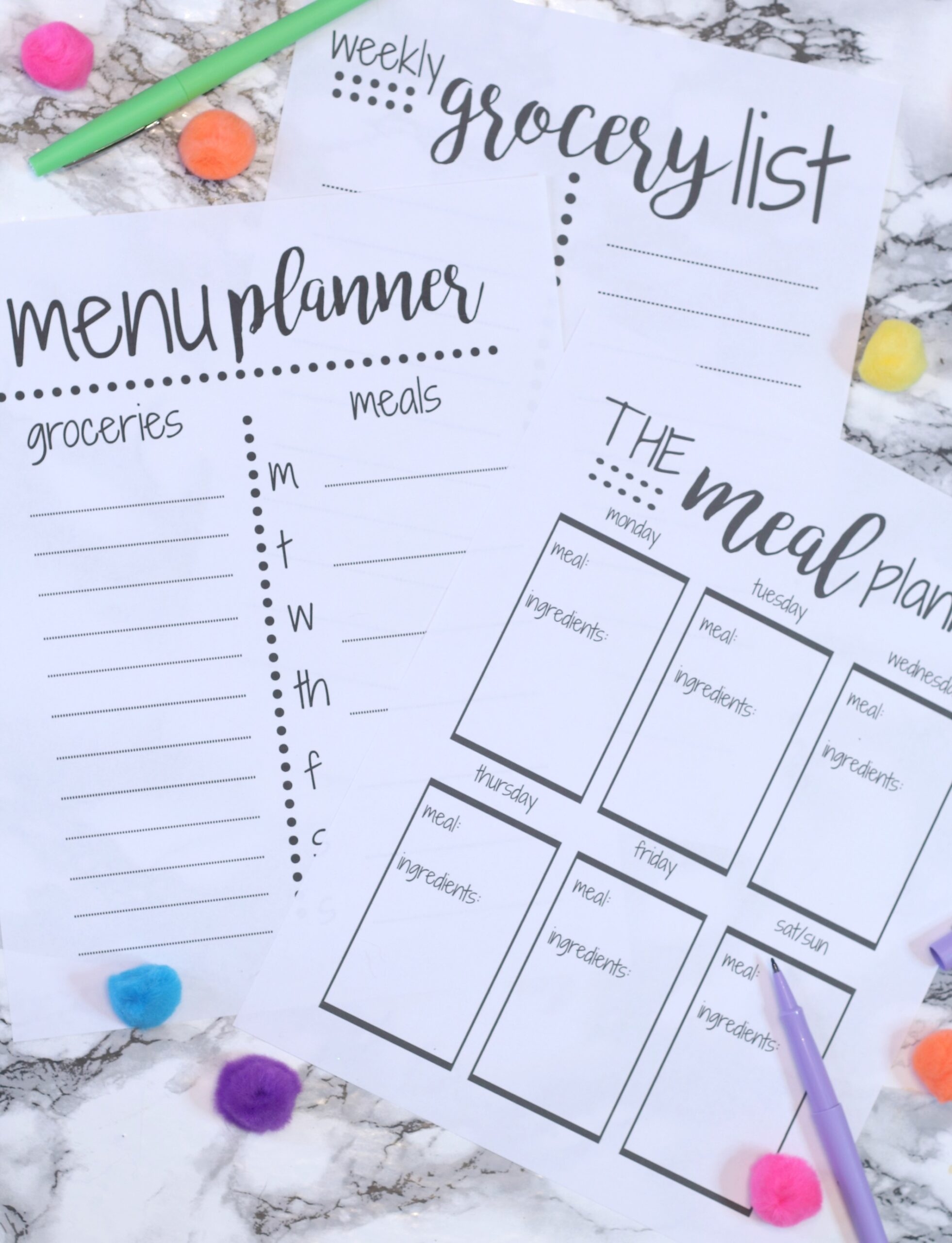 Free Printable Weekly Meal Plan Template